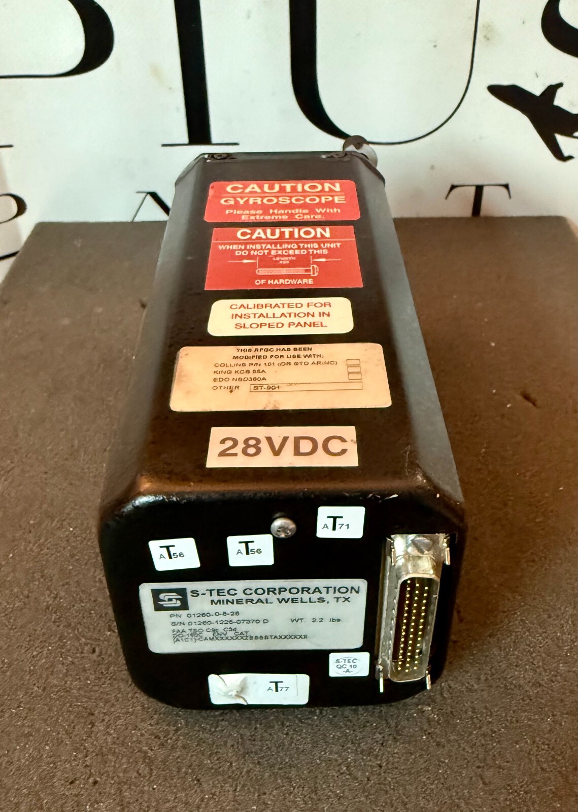 01260-0-8-28 – S-TEC Corporation Turn Coordinator – Used Part