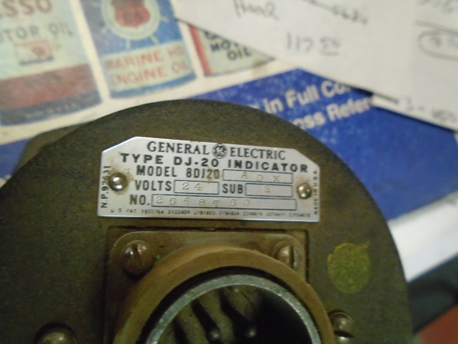 General Electric Vintage Type DJ-20 Aircraft Outboard Wing & fuselage Indicator