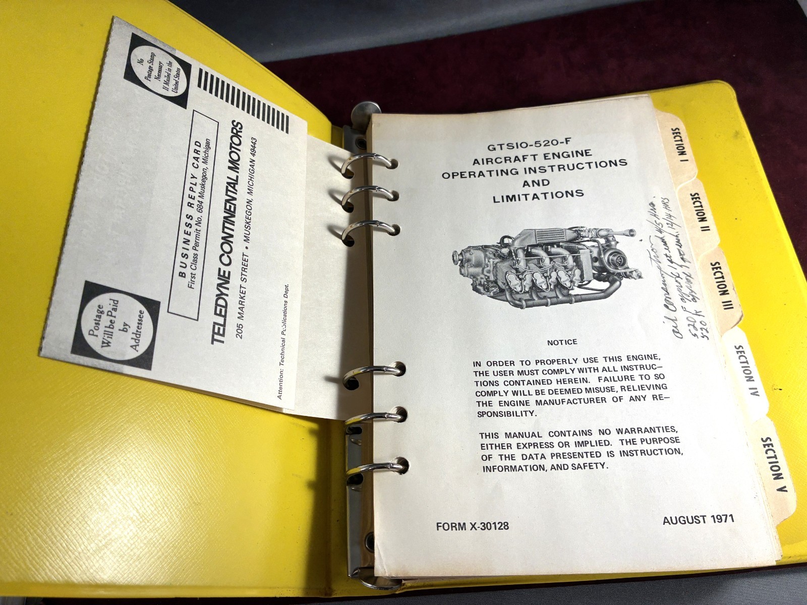 TCM: Model GTSIO-520-F Operator’s Manual