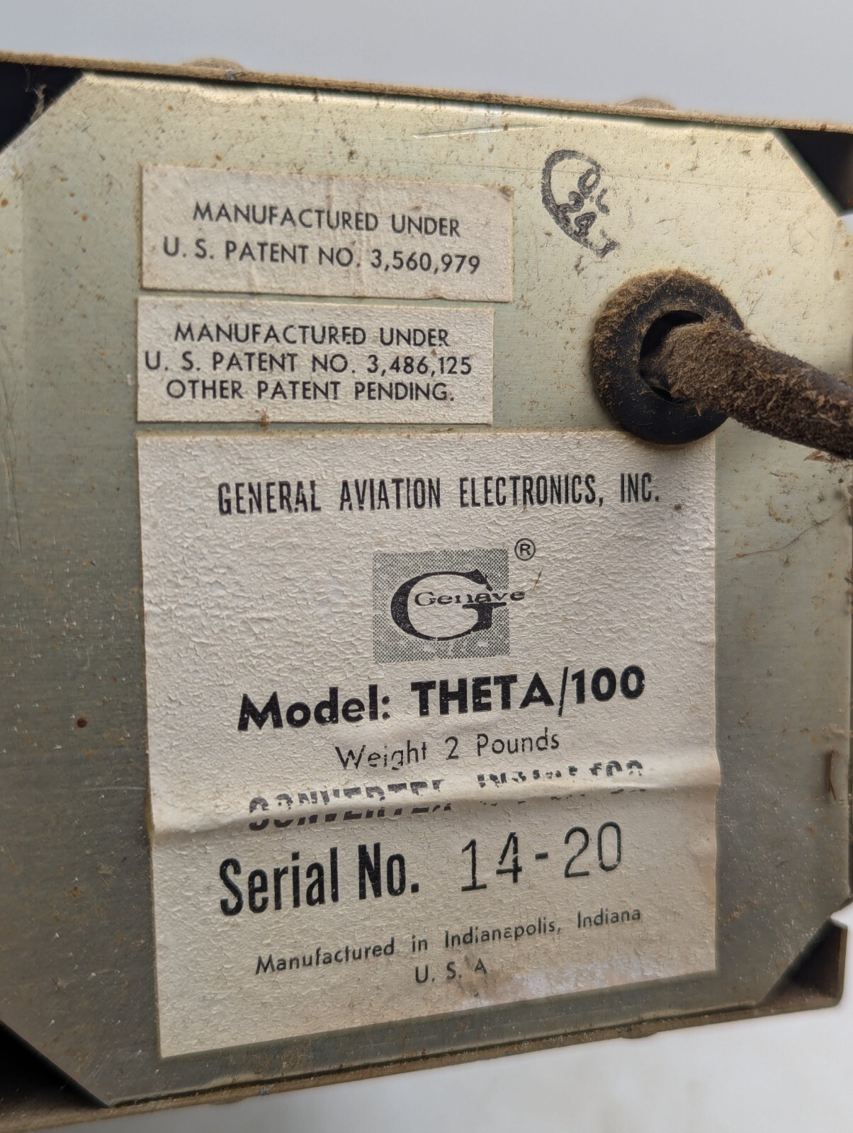 Genave Theta/100 Converter Indicator, For Use With Alpha/365, Untested