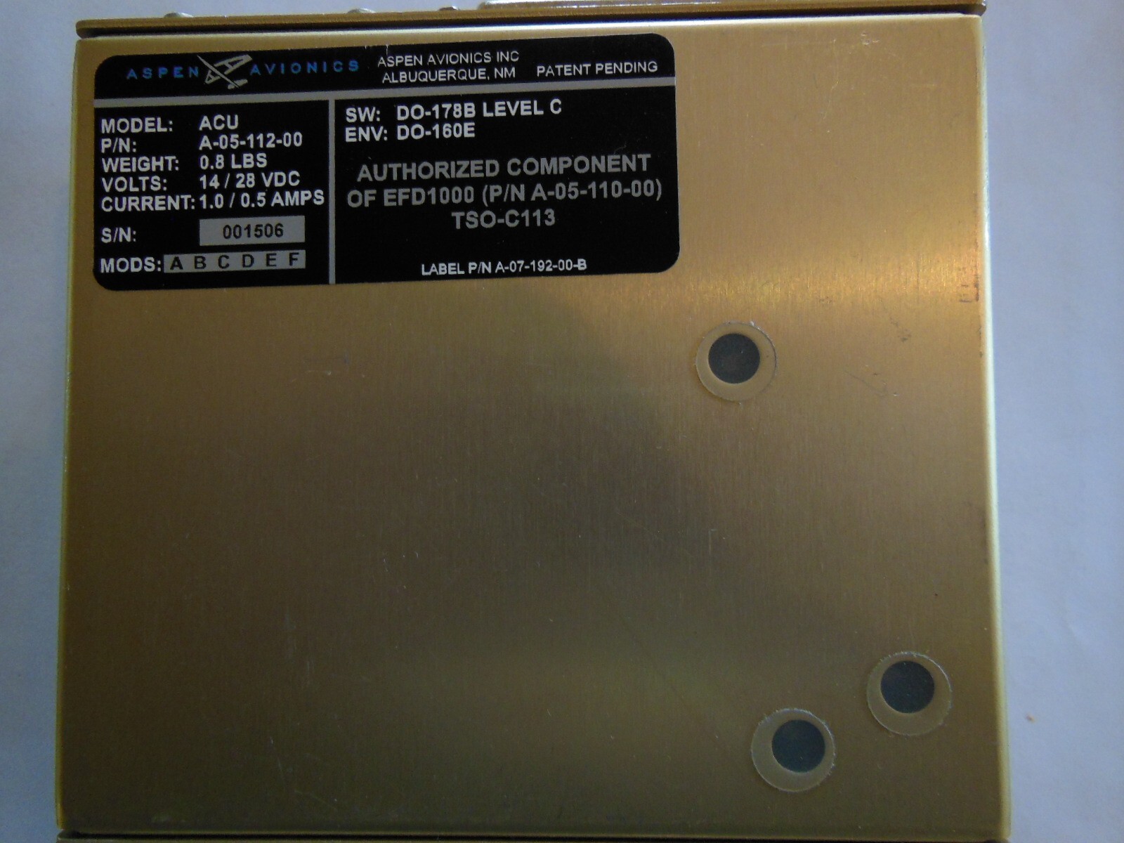 Aspen Avionics ACU