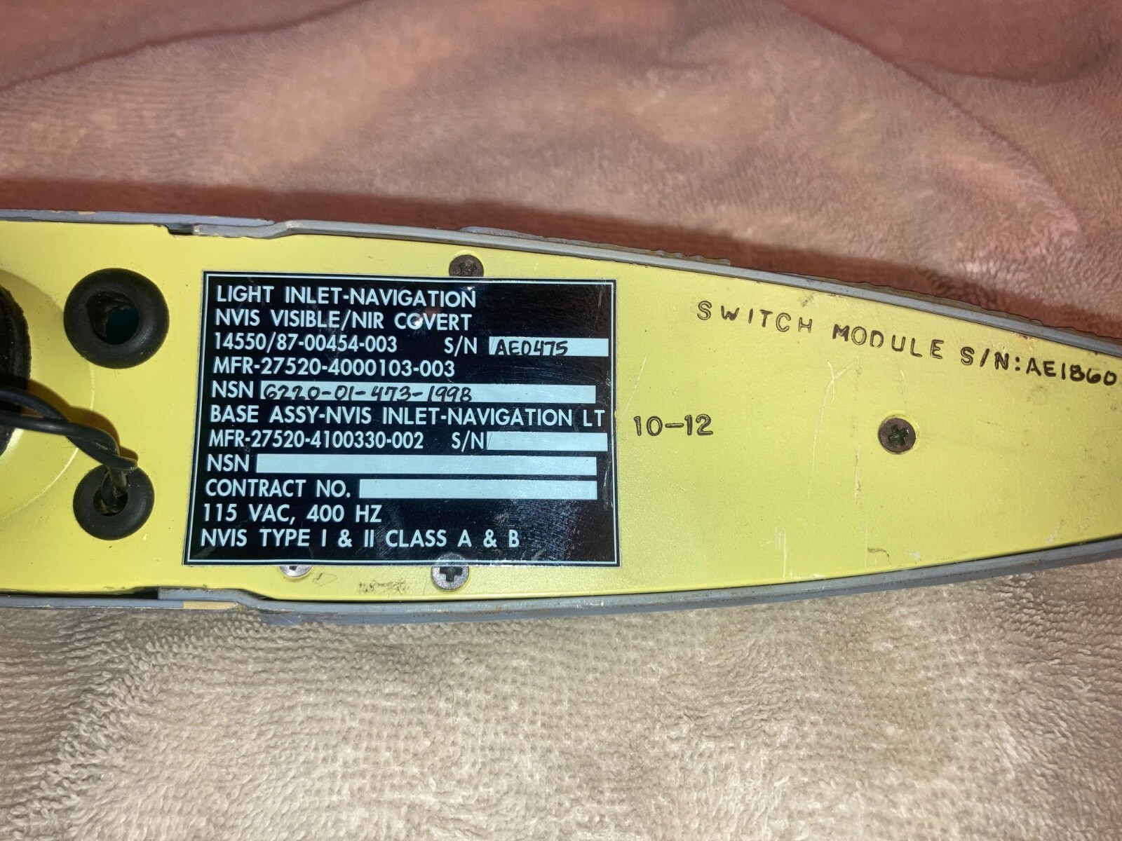 GENERAL DYNAMICS MILITARY AIRCRAFT F-16 NAVIGATION LIGHT