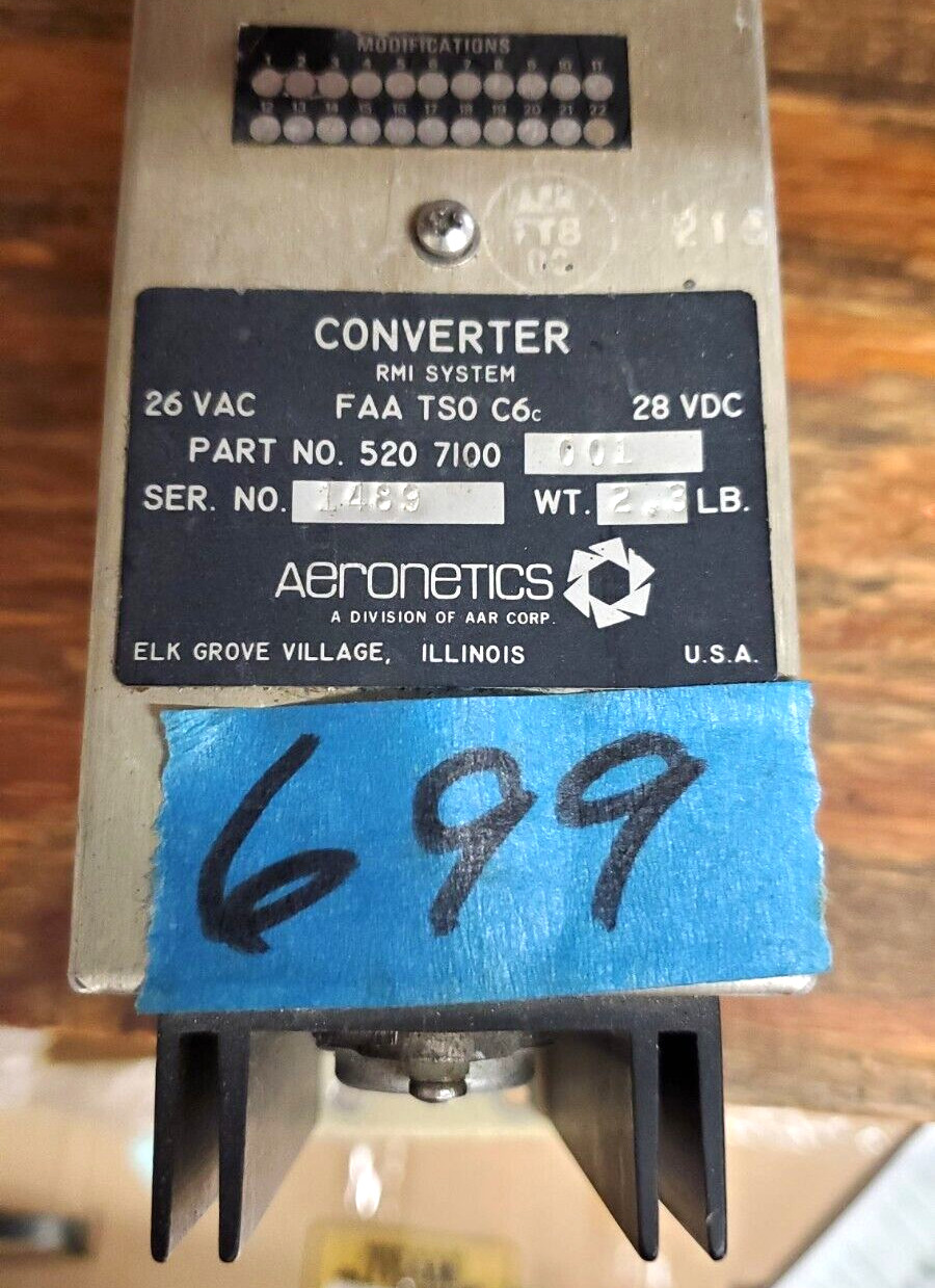 Aeronetics NC7100 Converter (26VAC-28VDC) P/N 520-7100-001 s/n 1489 (AR)