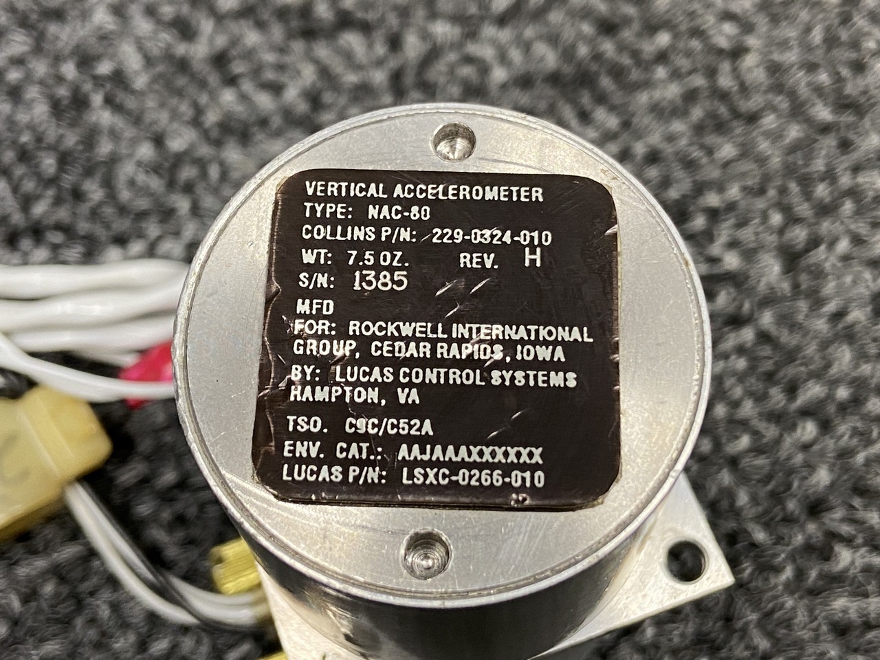 LSXC-0266-010 (Alt: 229-0324-010 Lucas NAC-80 Vertical Accelerometer Unit