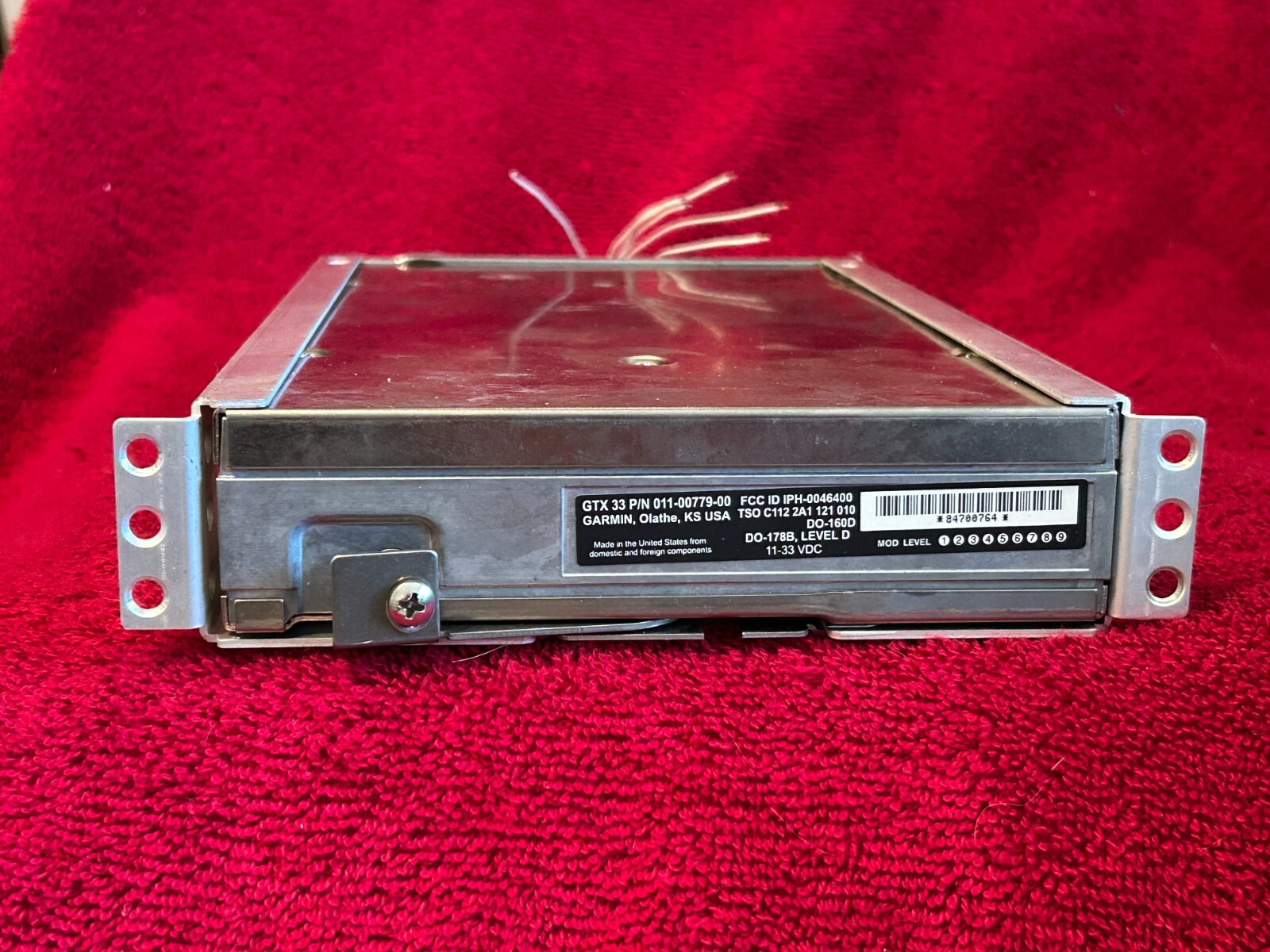 GARMIN GTX 33 TRANSPONDER P/N 011-00779-00 WITH TRAY AND CONNECTOR
