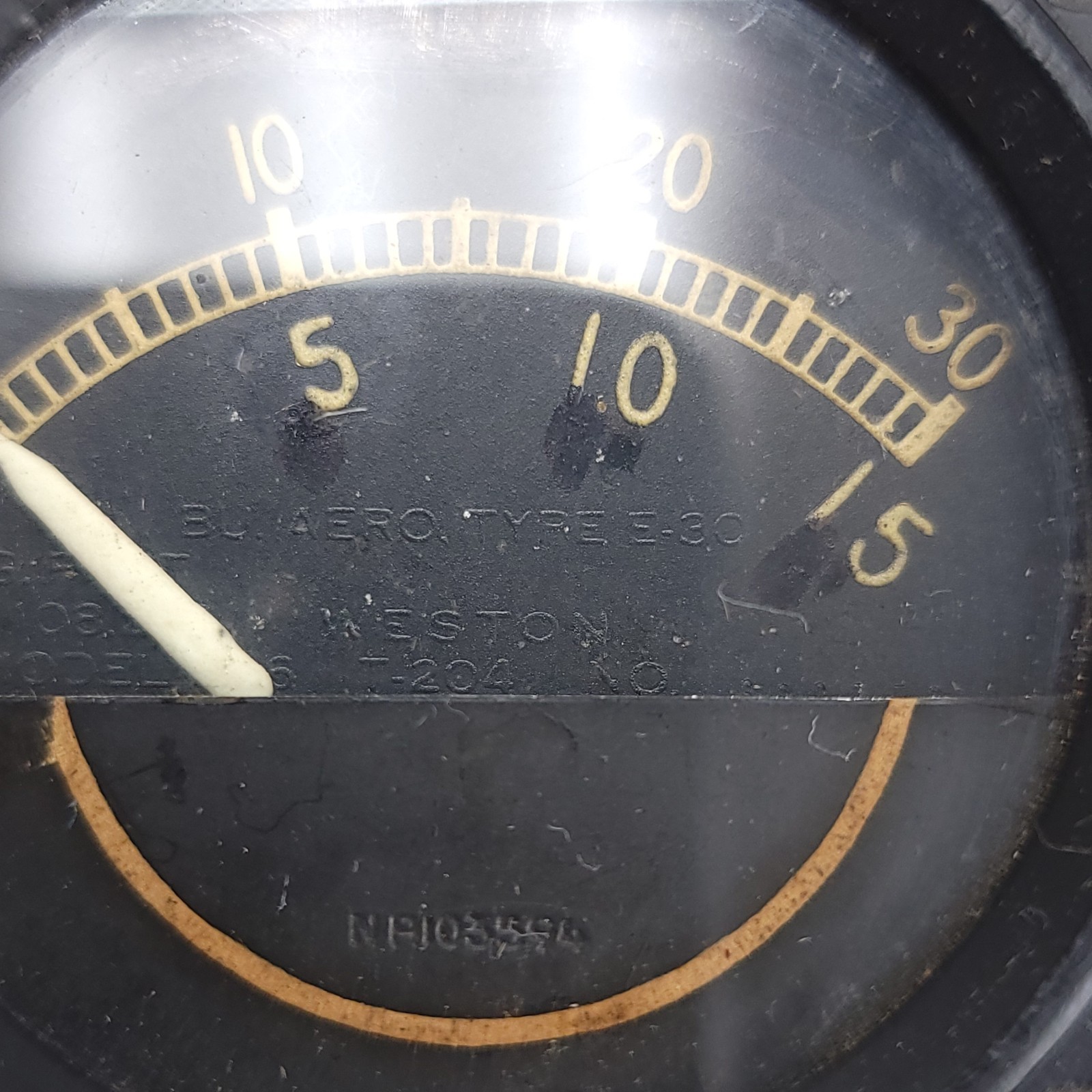 Vintage WW2 Weston Model 606 T-204 Gauge Indicater Type E-30