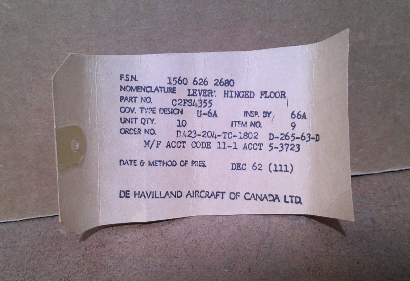 DE HAVILLAND DHC-2 BEAVER LEVER P/N C2FS4355