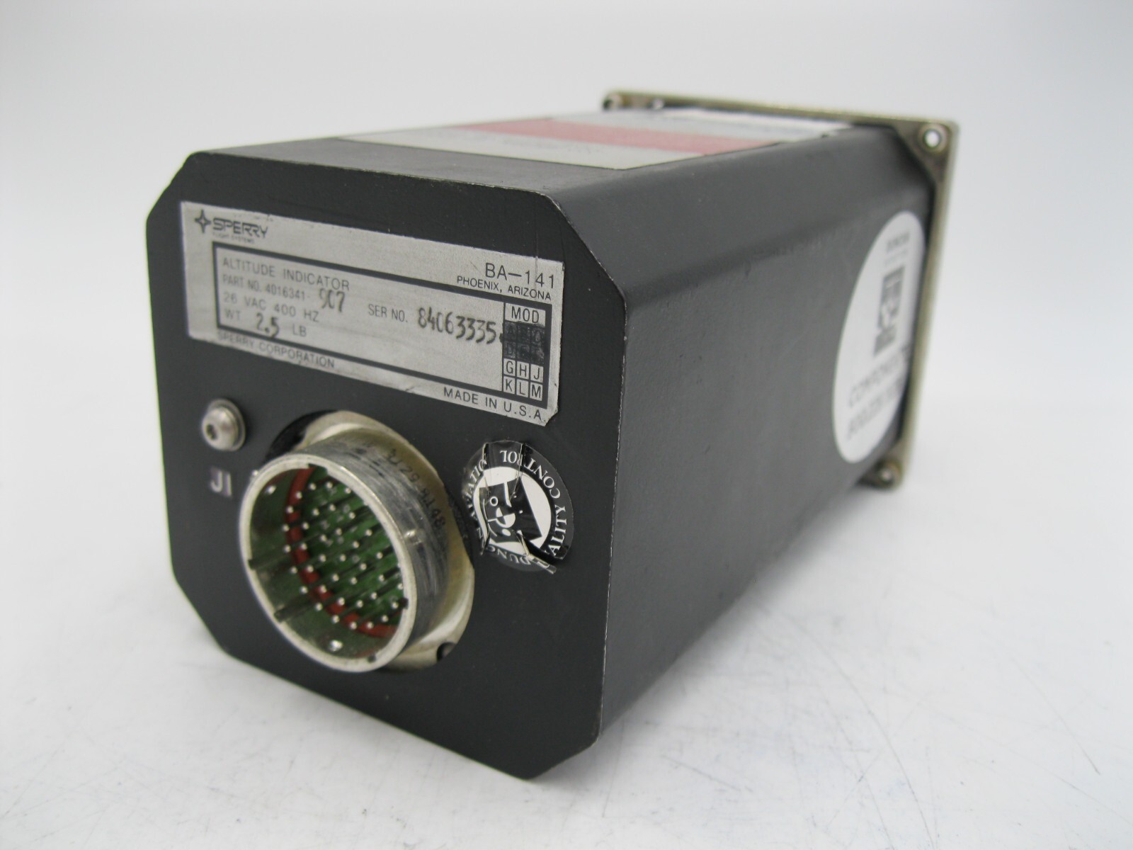 HONEYWELL SPERRY BA141 ALTIMETER PN: 4016341-907 AS REMOVED