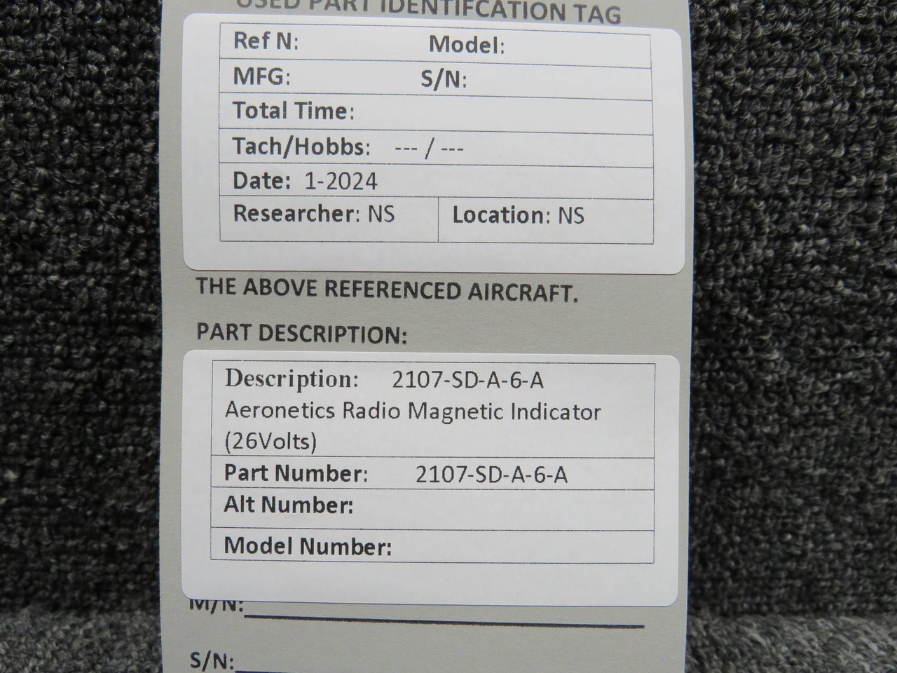 2107-SD-A-6-A Aeronetics Radio Magnetic Indicator (26V)