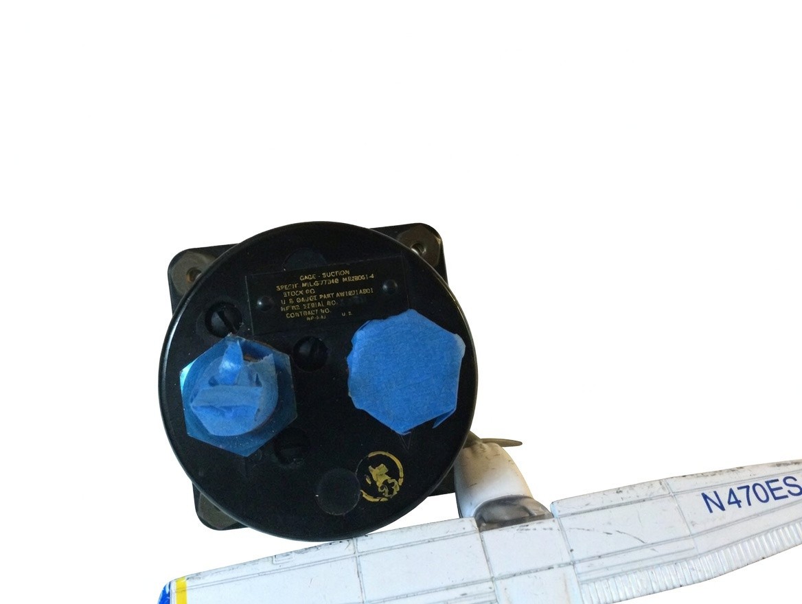 Mil-Spec Suction U.S. Gauge MIL-G-7734B (5 IN. of HG) AW2821AB01 -Tested Good
