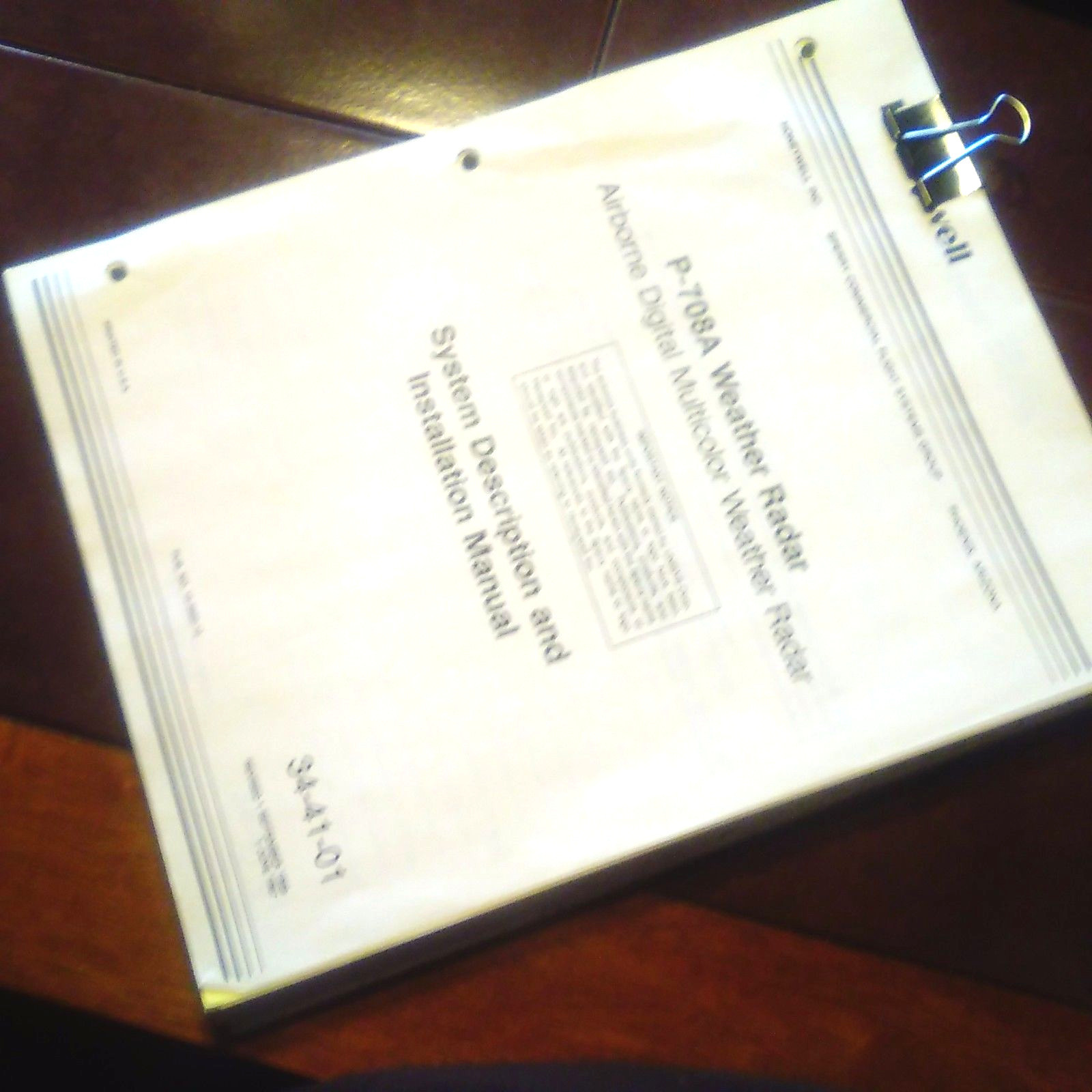 Sperry Honeywell P-708A Radar Install Manual