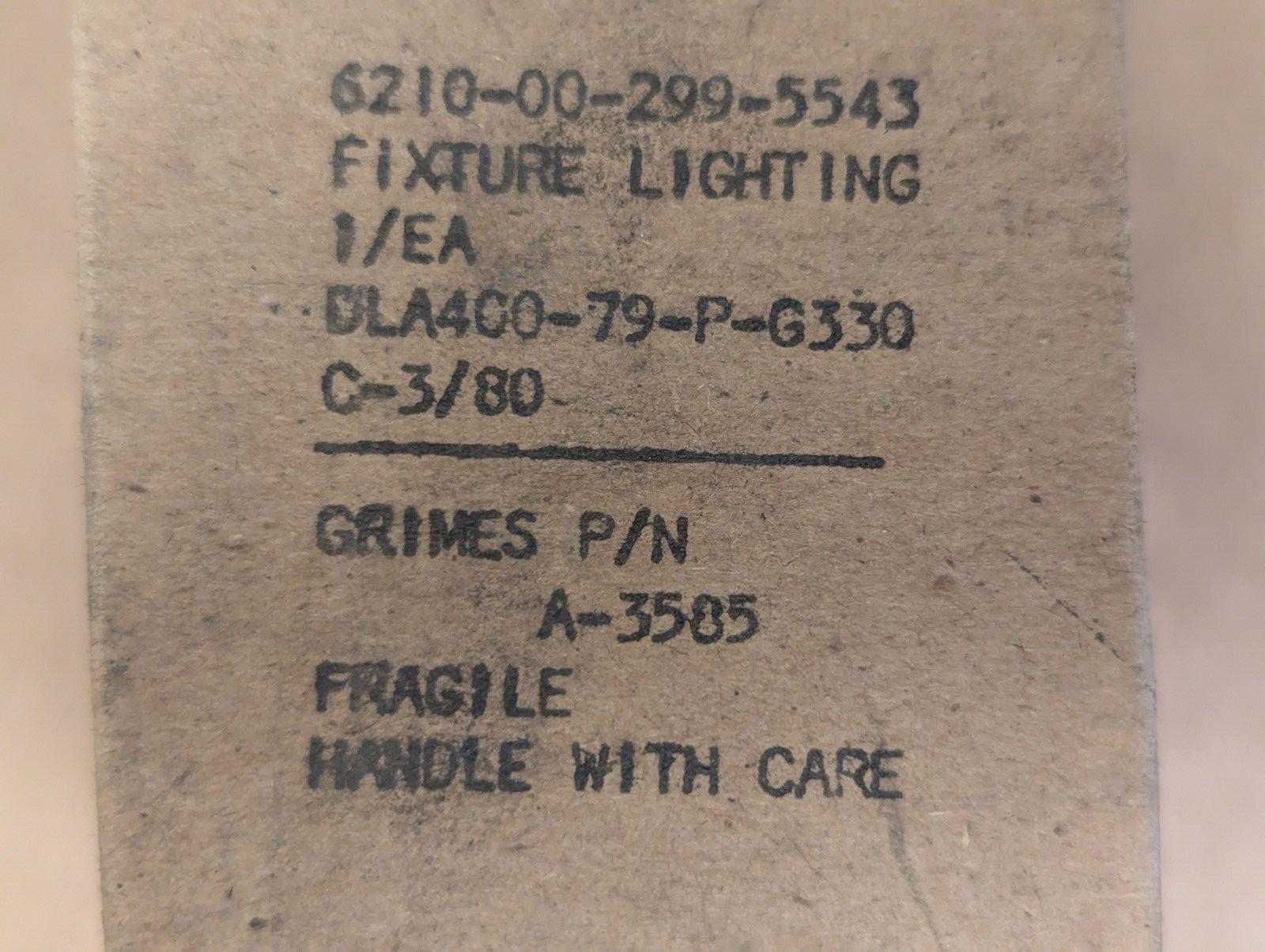 Grimes Fixture Lighting P/N A3585 New
