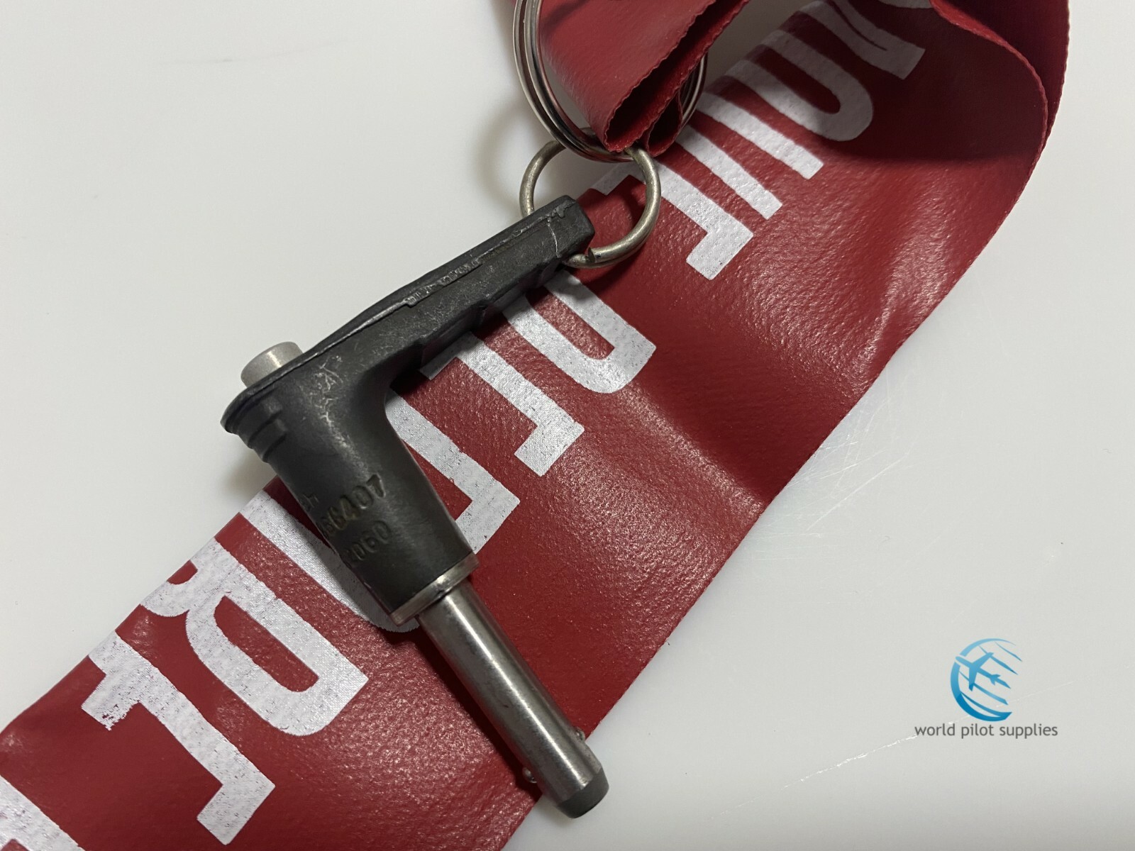AIRBUS STEERING BYPASS PIN w/ REMOVE BEFORE FLIGHT FLAG fits all A300 thru A380