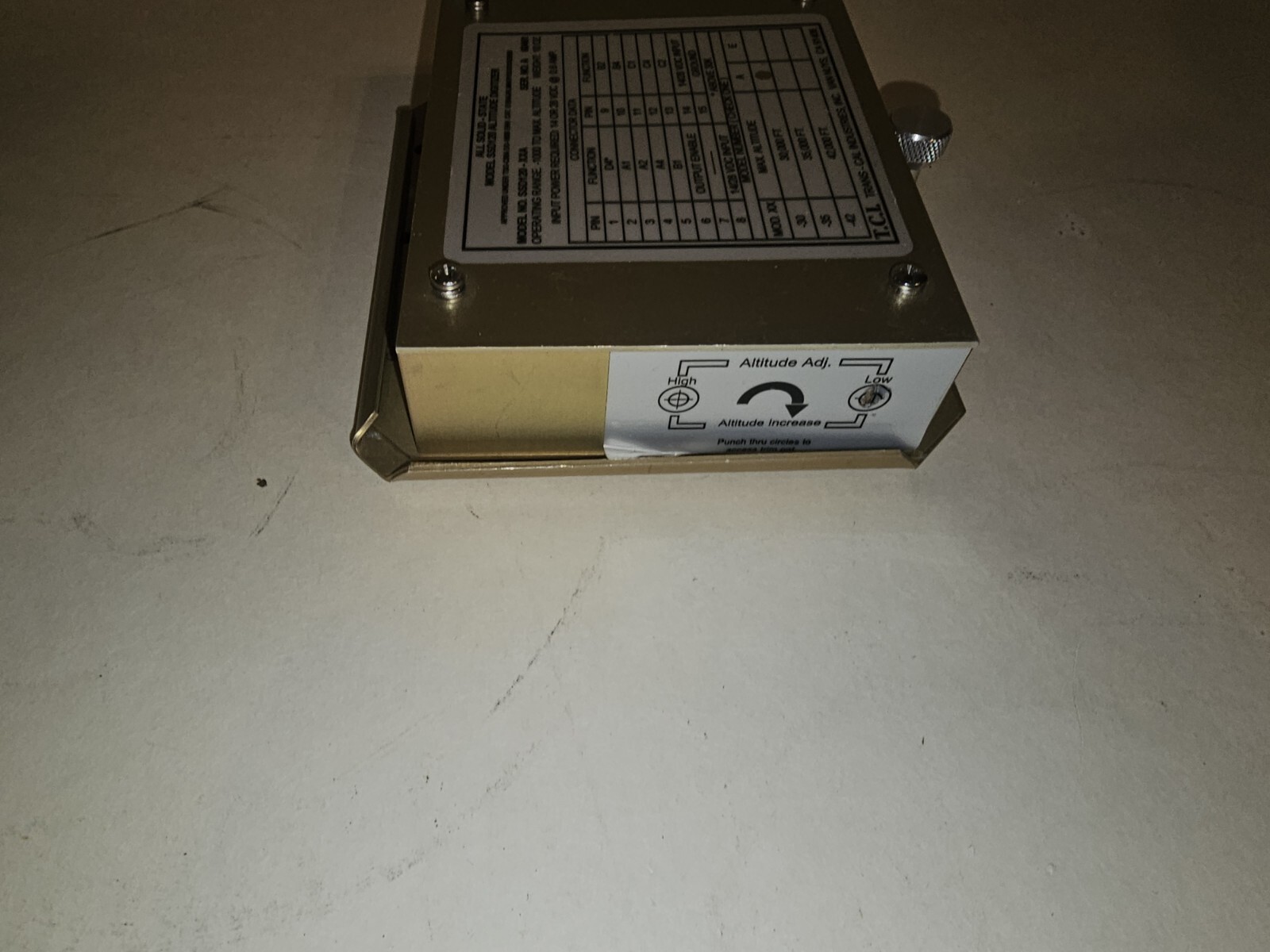 Trans-Cal SSD120-30A Altitude Encoder 30,000′ 10-30VDC. W/ 90 Day Warranty