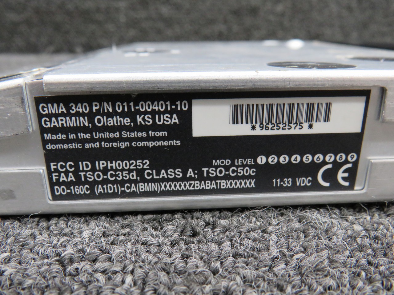 011-00401-10 Garmin GMA-340 Audio Selector Panel (Volts: 11-33)