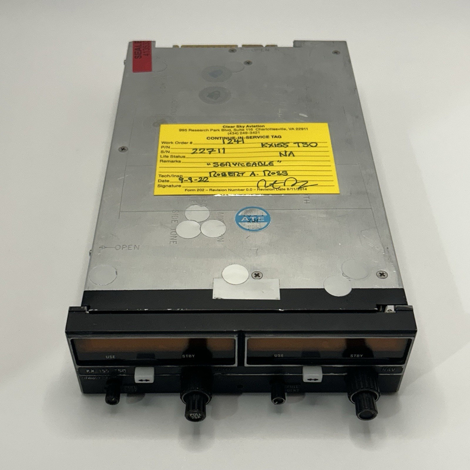 Bendix King KX155 NAV/COM 14V with GS PN: 069-1024-42 With Yellow Tag – Read
