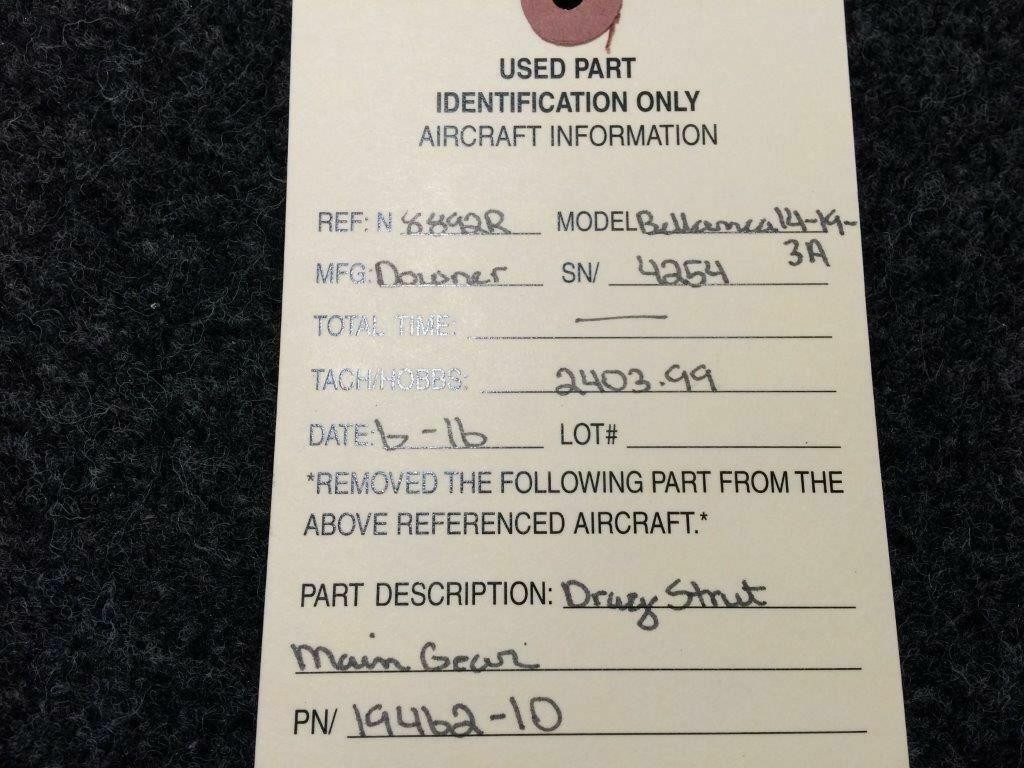 19462-10 Bellanca 14-19-3A Main Drag Strut Lower