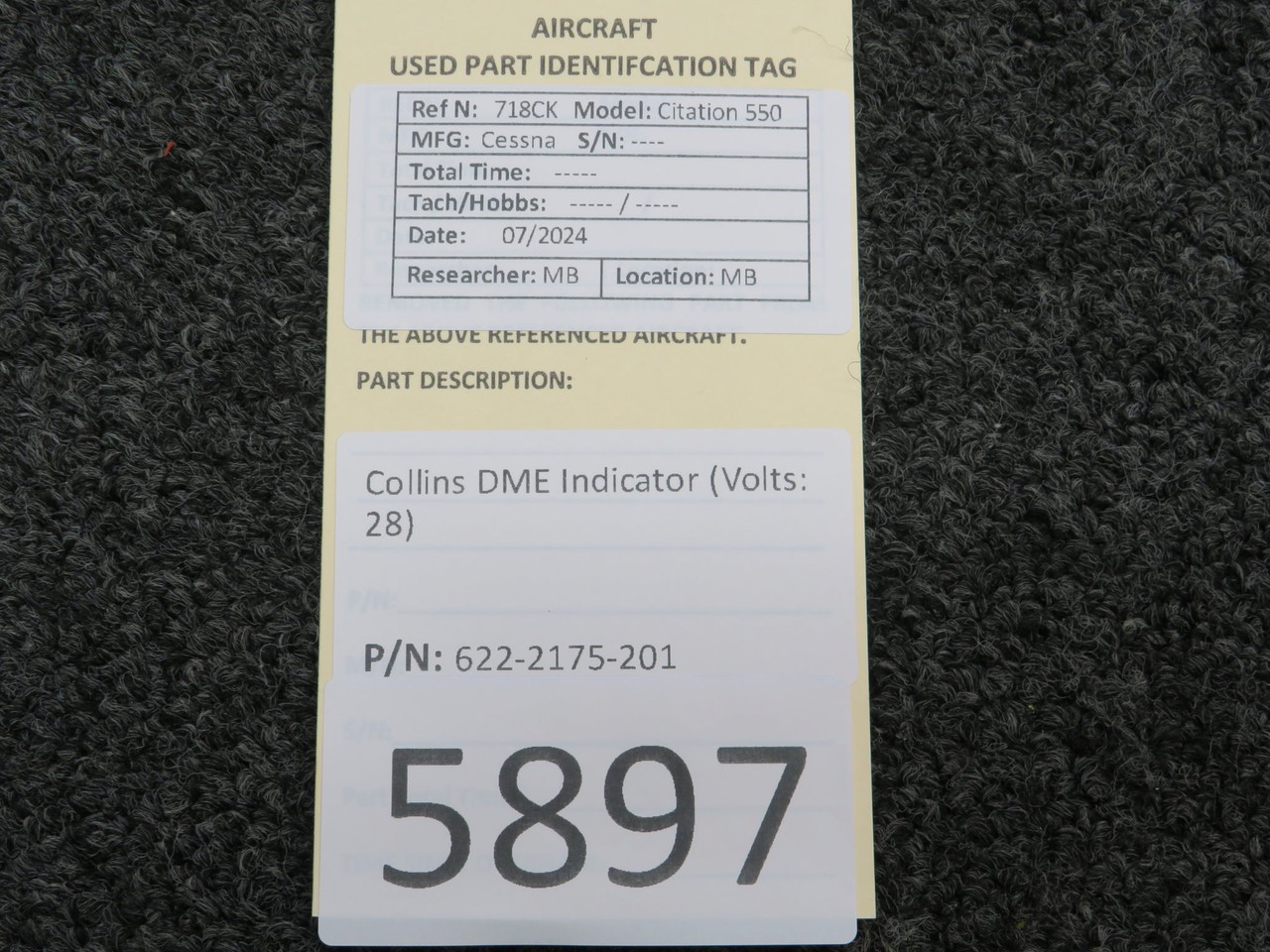 622-2175-201 Collins DME Indicator (Volts: 28)