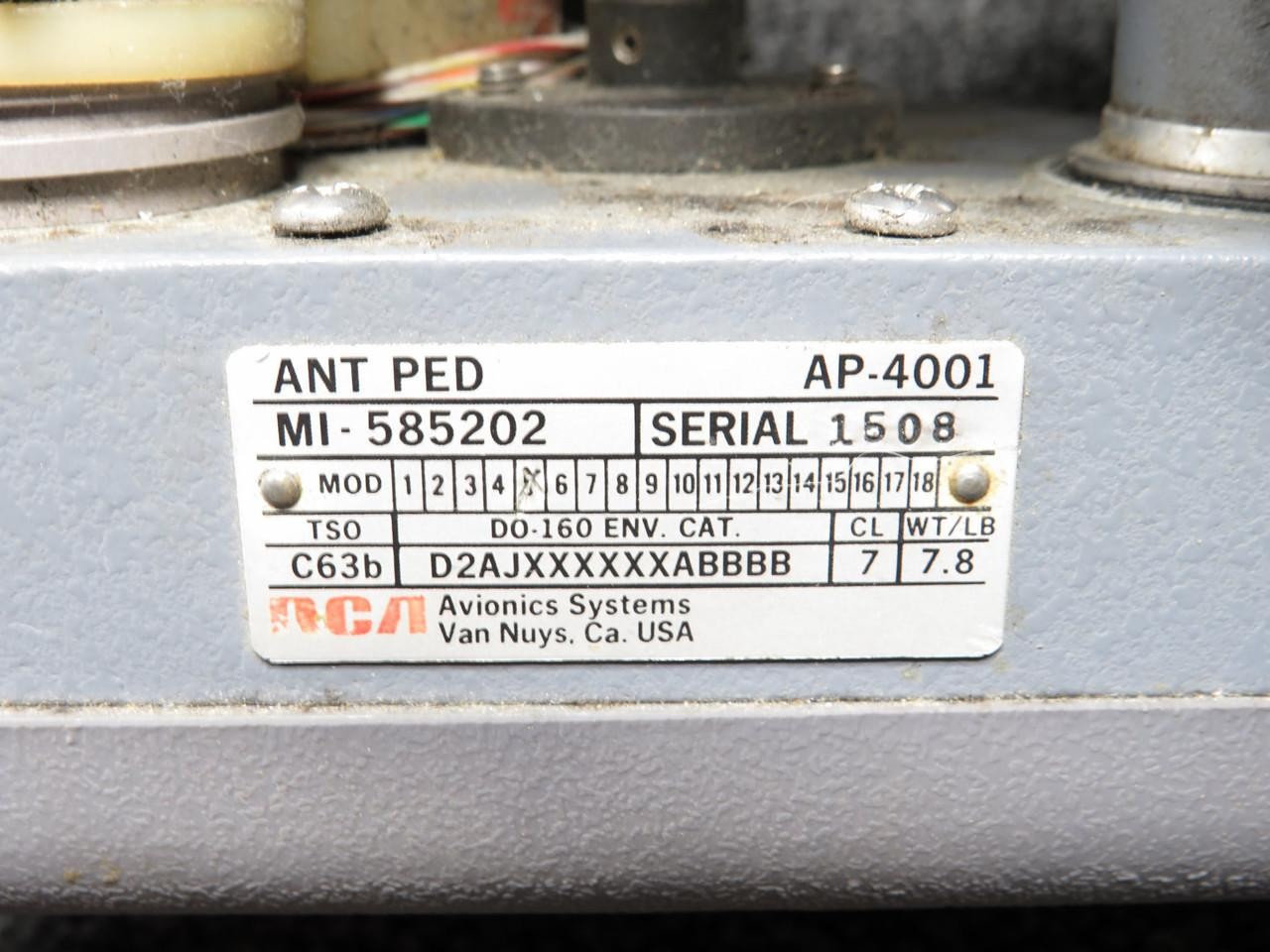 MI-585202, 1716803-502 RCA AP-4001 Antenna Drive Assy with Mod and Radar Array