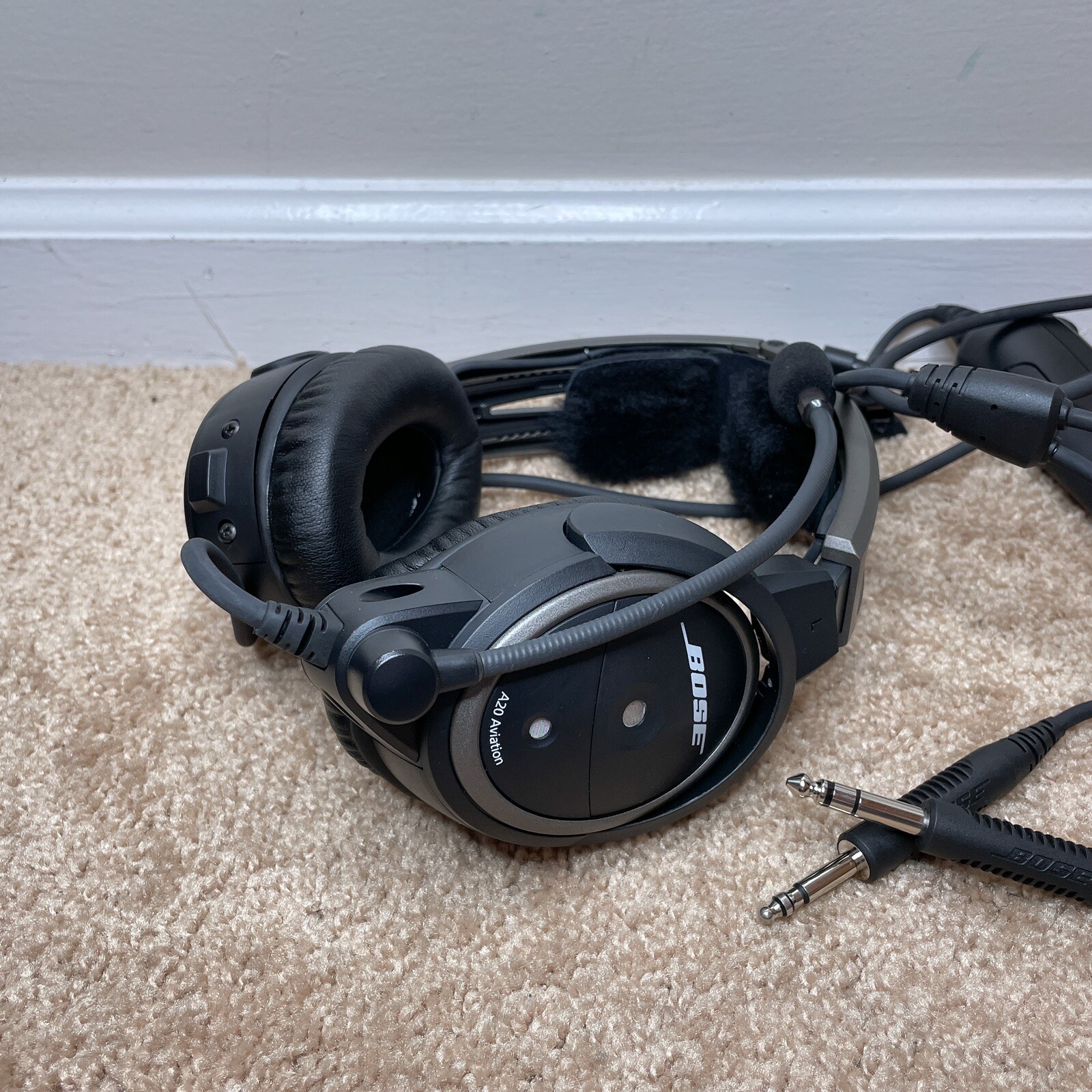 2X Factory Refurbished Bose A20 ANR Aviation Headsets Dual GA Plugs w/ Bluetooth