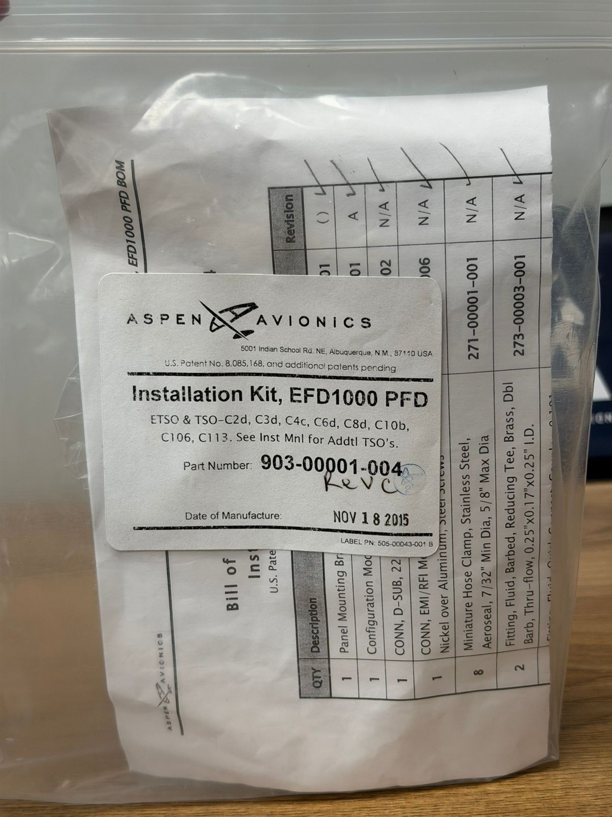 Aspen EFD1000 PFD 910-00001-001 S/N 22588 NEW w/ Install Kit & Guide