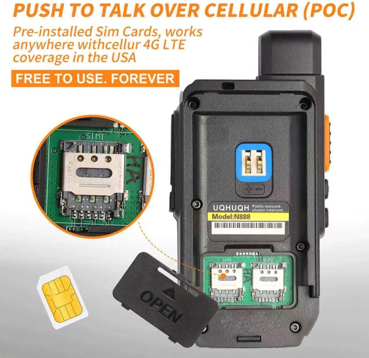 Lifetime Free Unlimited Range Walkie Talkies – 4G LTE Long B2 PACK