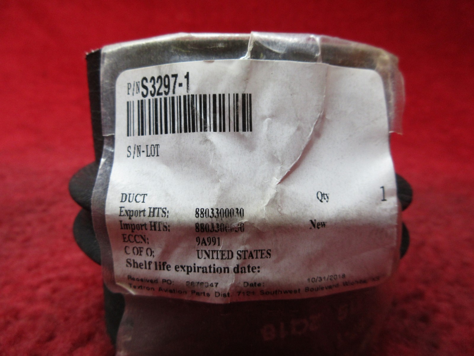 Aeroduct Cessna 172, 182 Air Duct PN S3297-1