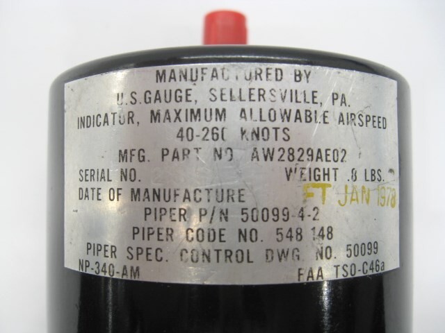 U.S. Gauge AW2829AE02 Airspeed Indicator – Piper PN: 50099-4-2