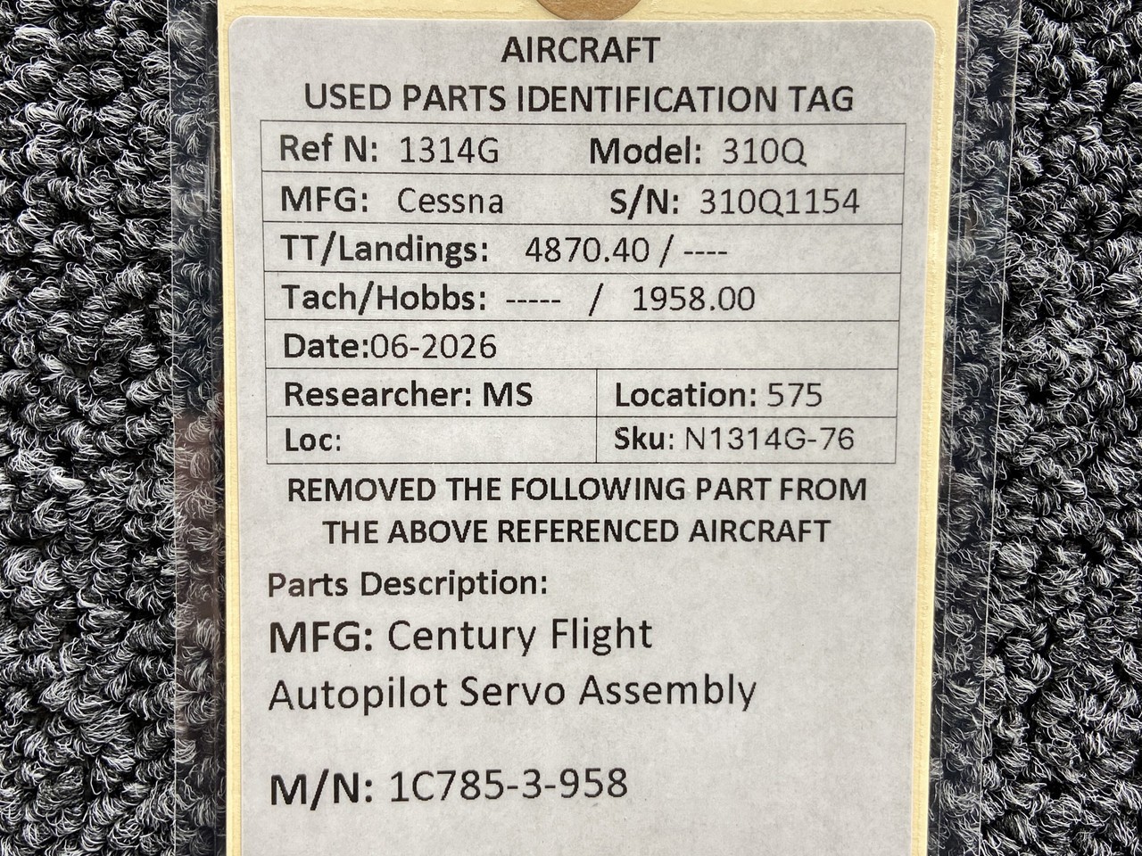 1C785-2-903 Century Flight Systems Roll Servo
