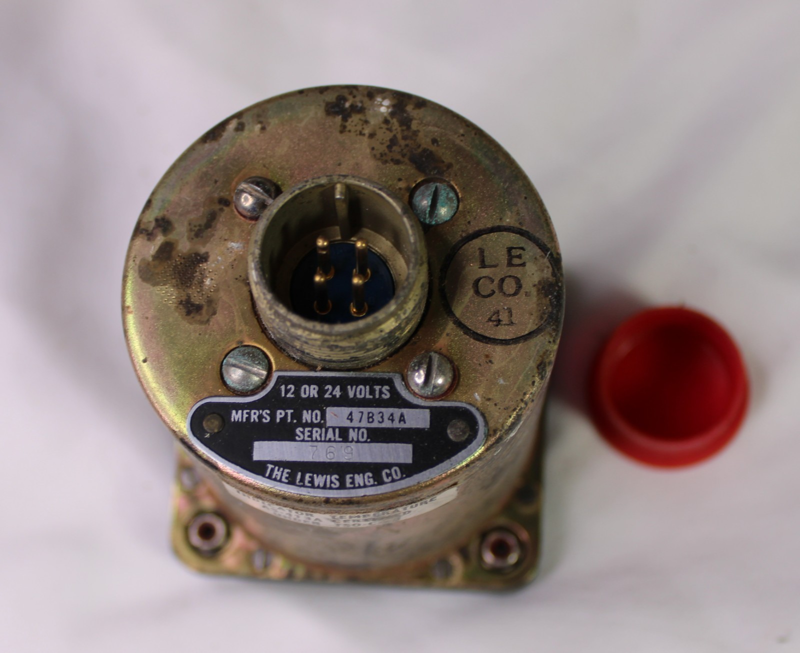 Lewis Engineering Tempature Indicator 47B34A Aviation Airplane