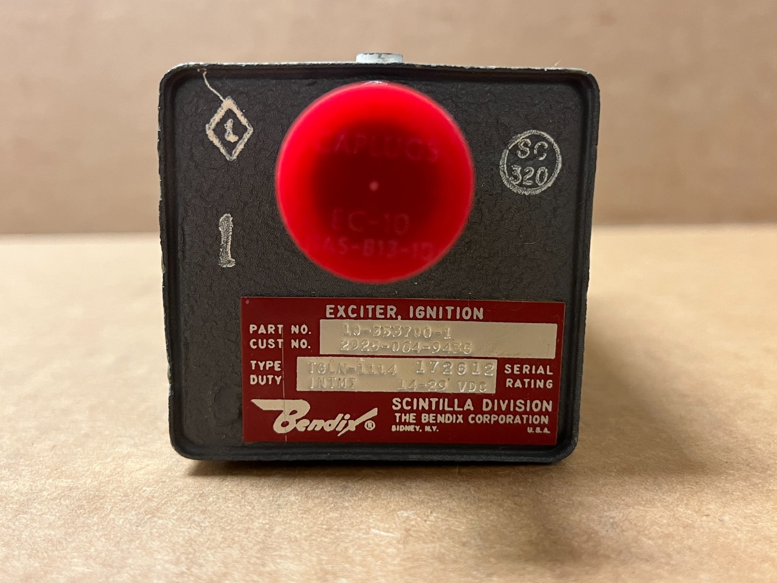T-53 Turbine Engine Exciter Bendix P/N 10-353700-1 SA Lycoming P/N 1-300-245-01