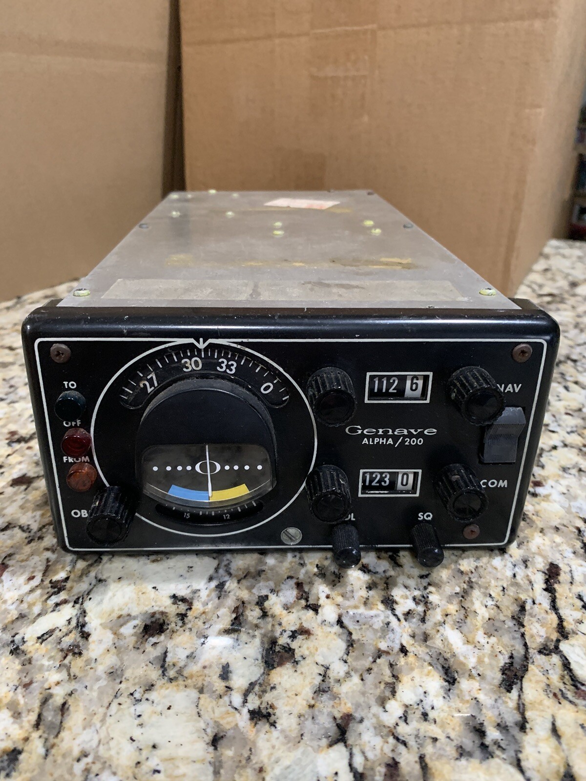 GENAVE ALPHA/200 NAV-COM AIRCRAFT RADIO – Untested Sold As Is For Parts