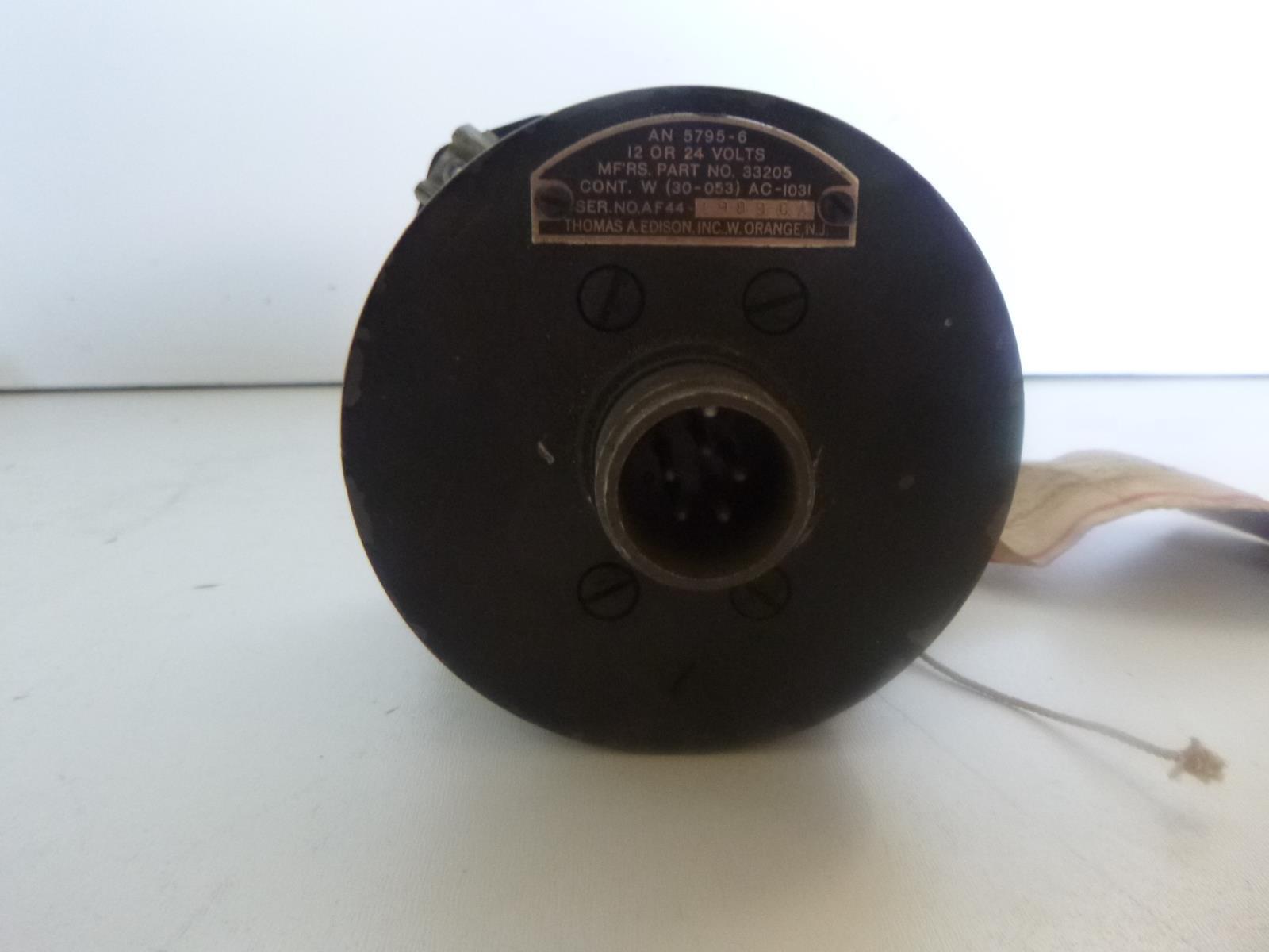 THOMAS A EDISON MFRS 33205 TEMPERATURE GAUGE AN 5795-6 6A/929 CH 201