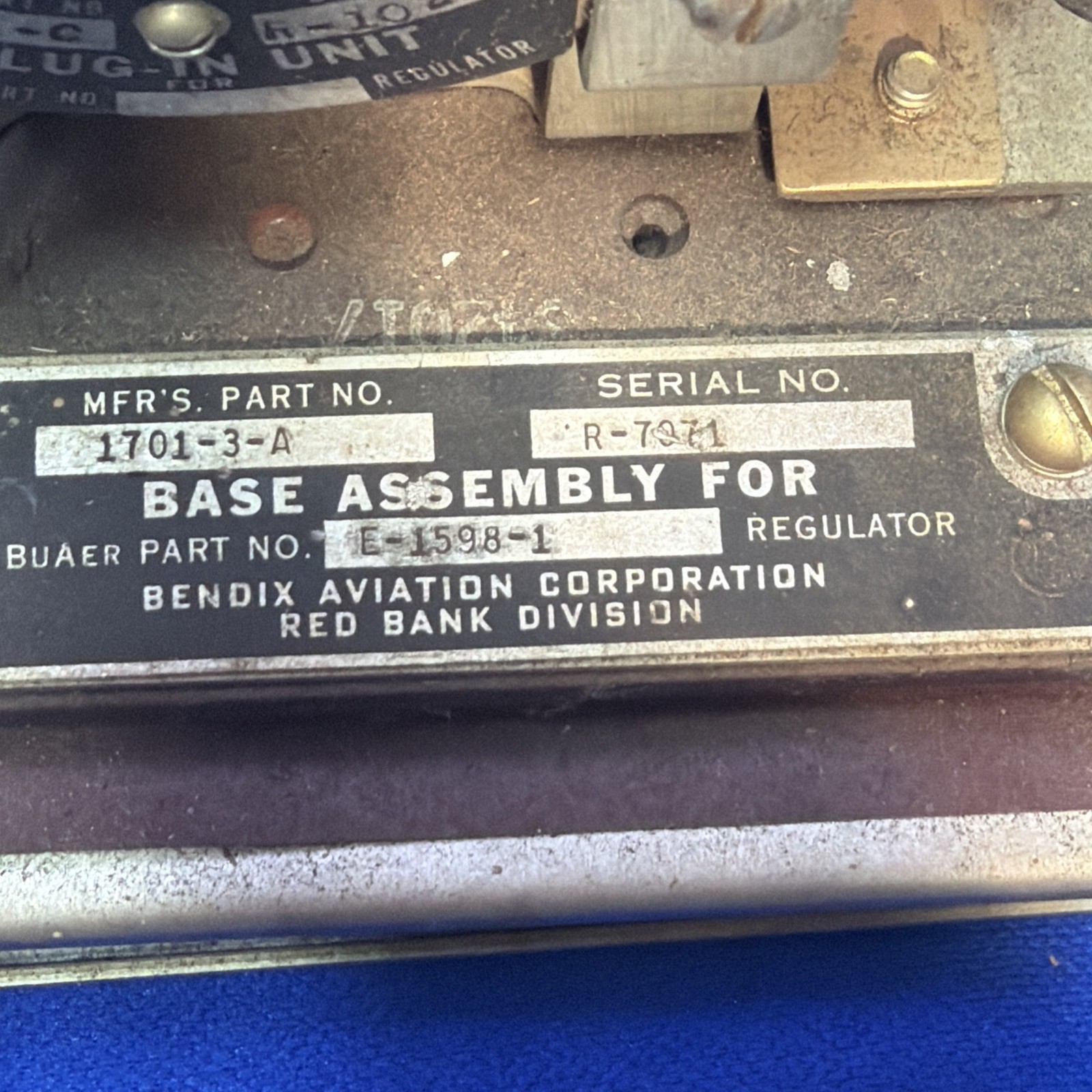 1598-1 Bendix Aviation Corp WW2 Regulator; Voltage, D.C. Generator 117 Volts