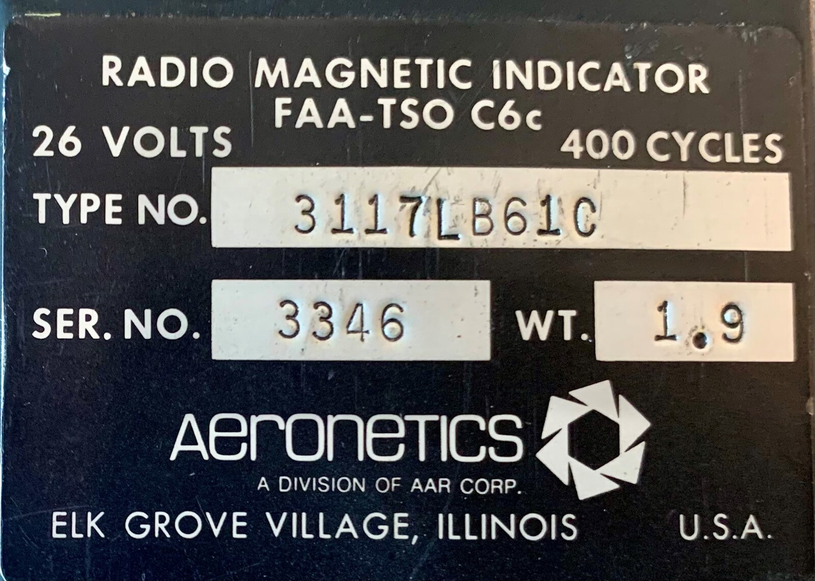 Radio Magnetic Indicator 3117LB61C Removed Working