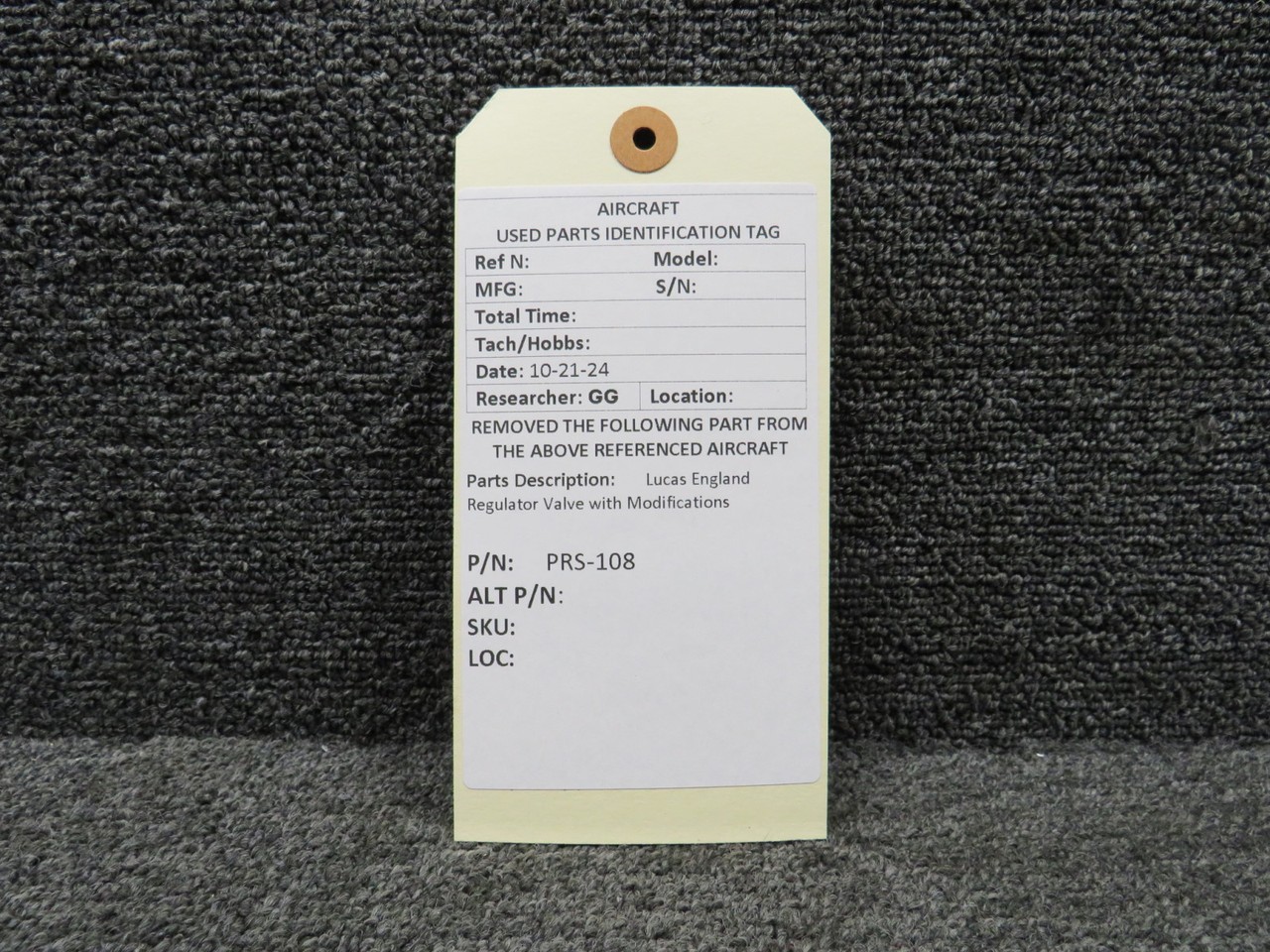 PRS-108 Lucas England Regulator Valve with Modifications