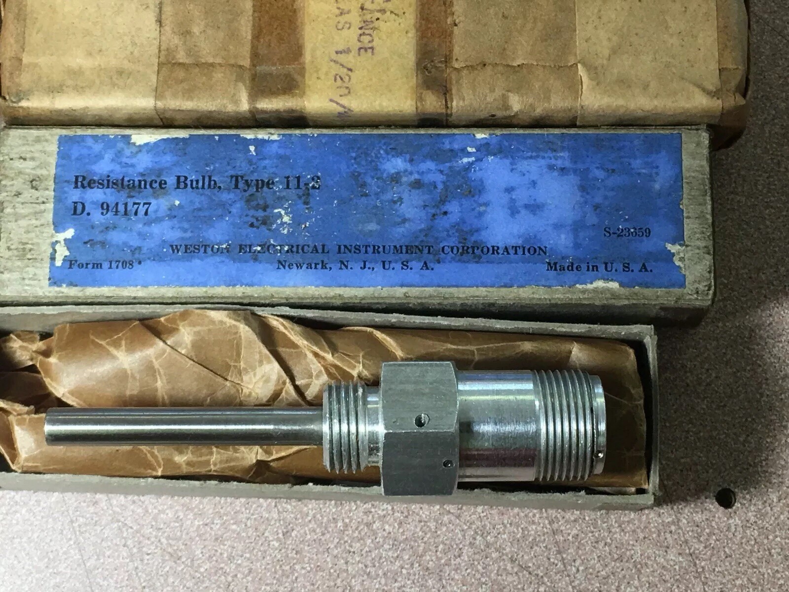 1120643 Weston Temperature Bulb BRAND NEW Resistance Bulb Type 11-2 D. 94177 Avi