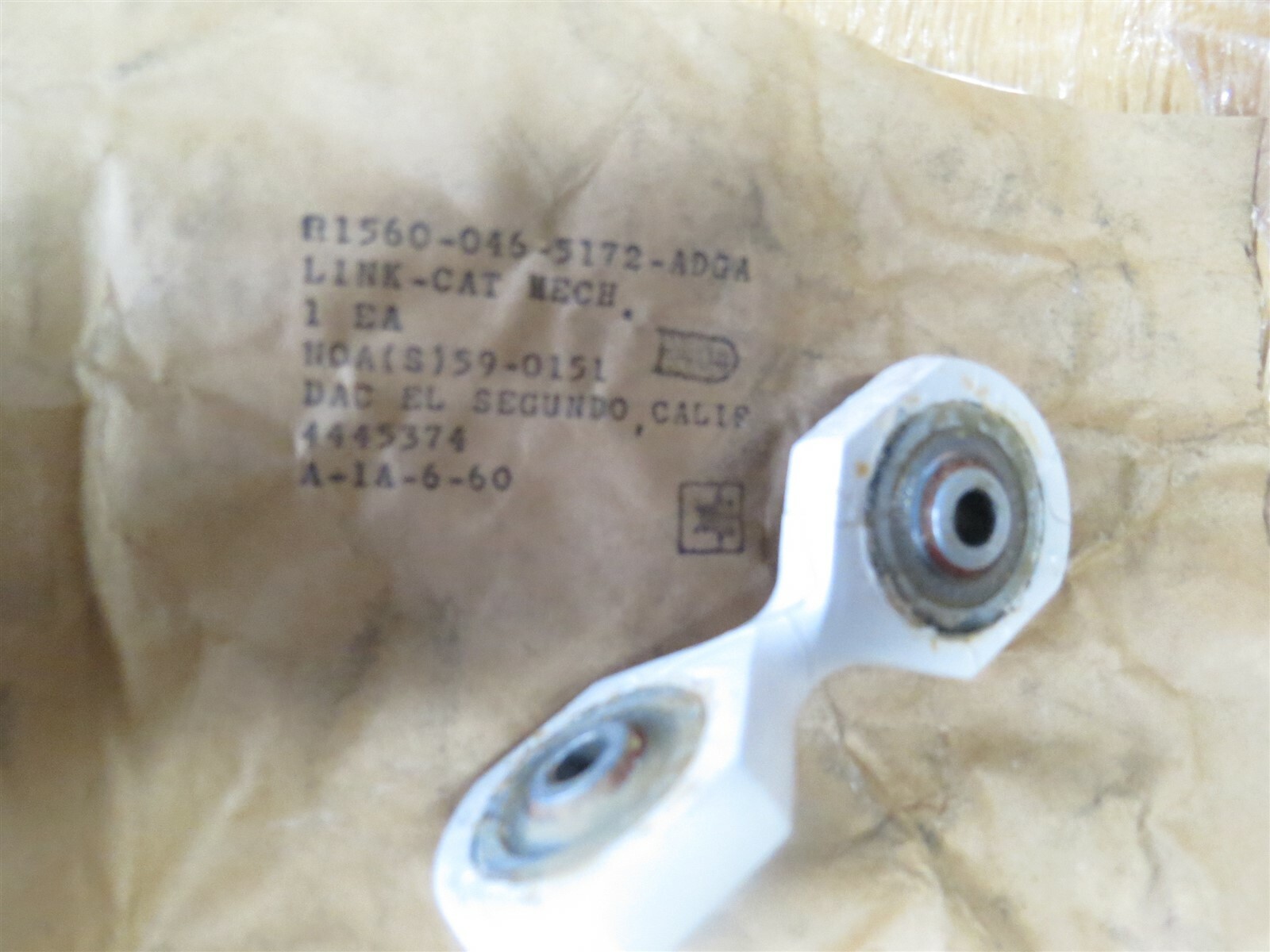 90 Degree Cross Link 4445374 with 2 Shafer Airframe Bearings TA-4J Jet Aircraft