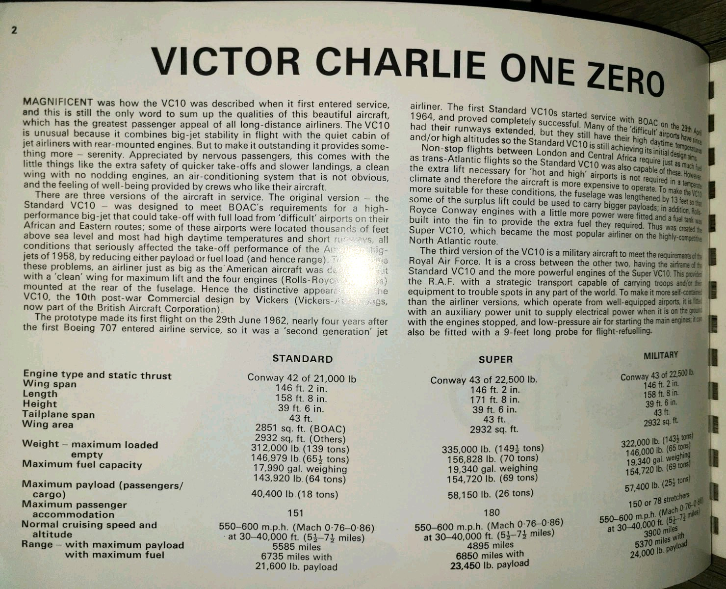 Vtg PB book, VC 10 by Jim Lucas, 1970 – VHF Supplies England, aviation airplane