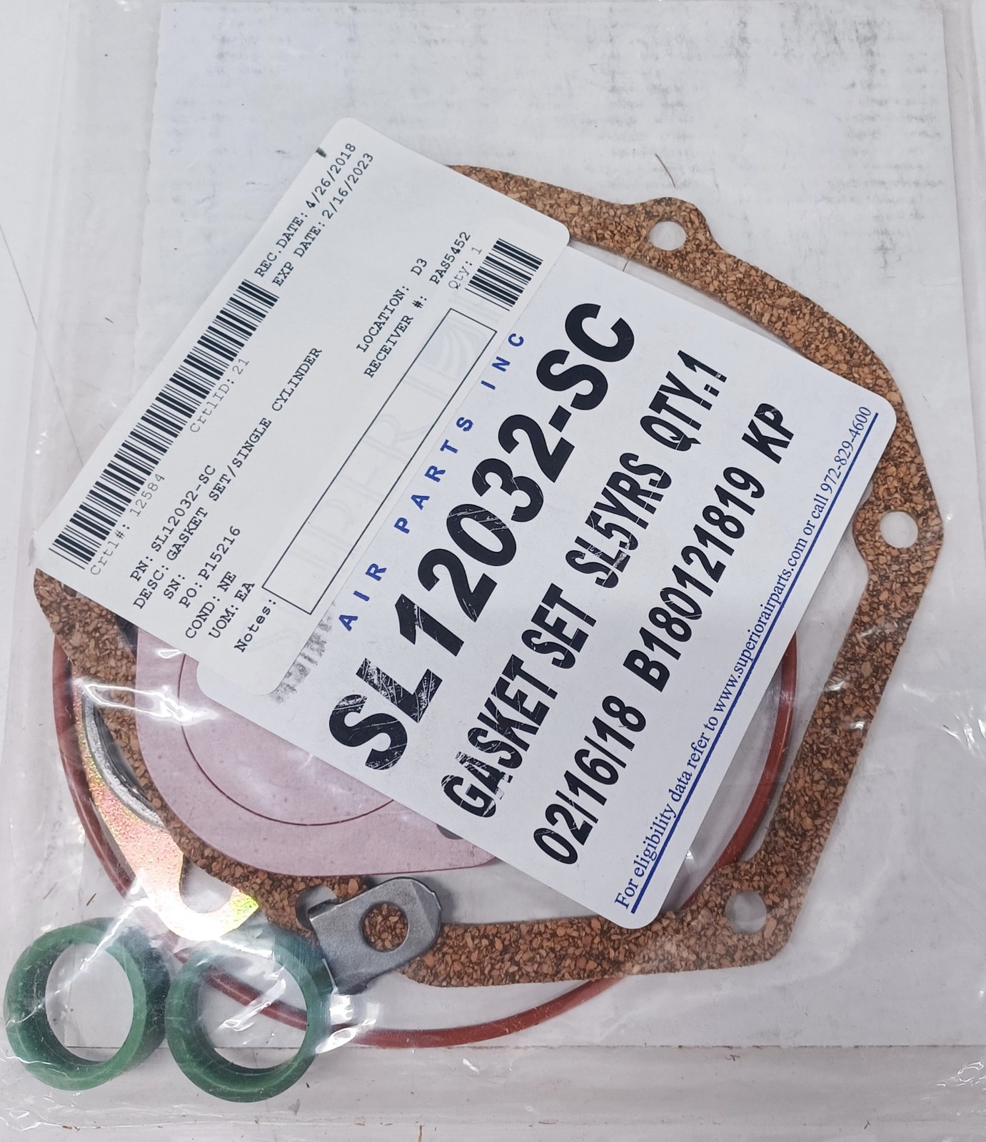 Repaired Superior Air Parts Cylinder p/n SL36006NA1 w/Transport Canada Form One