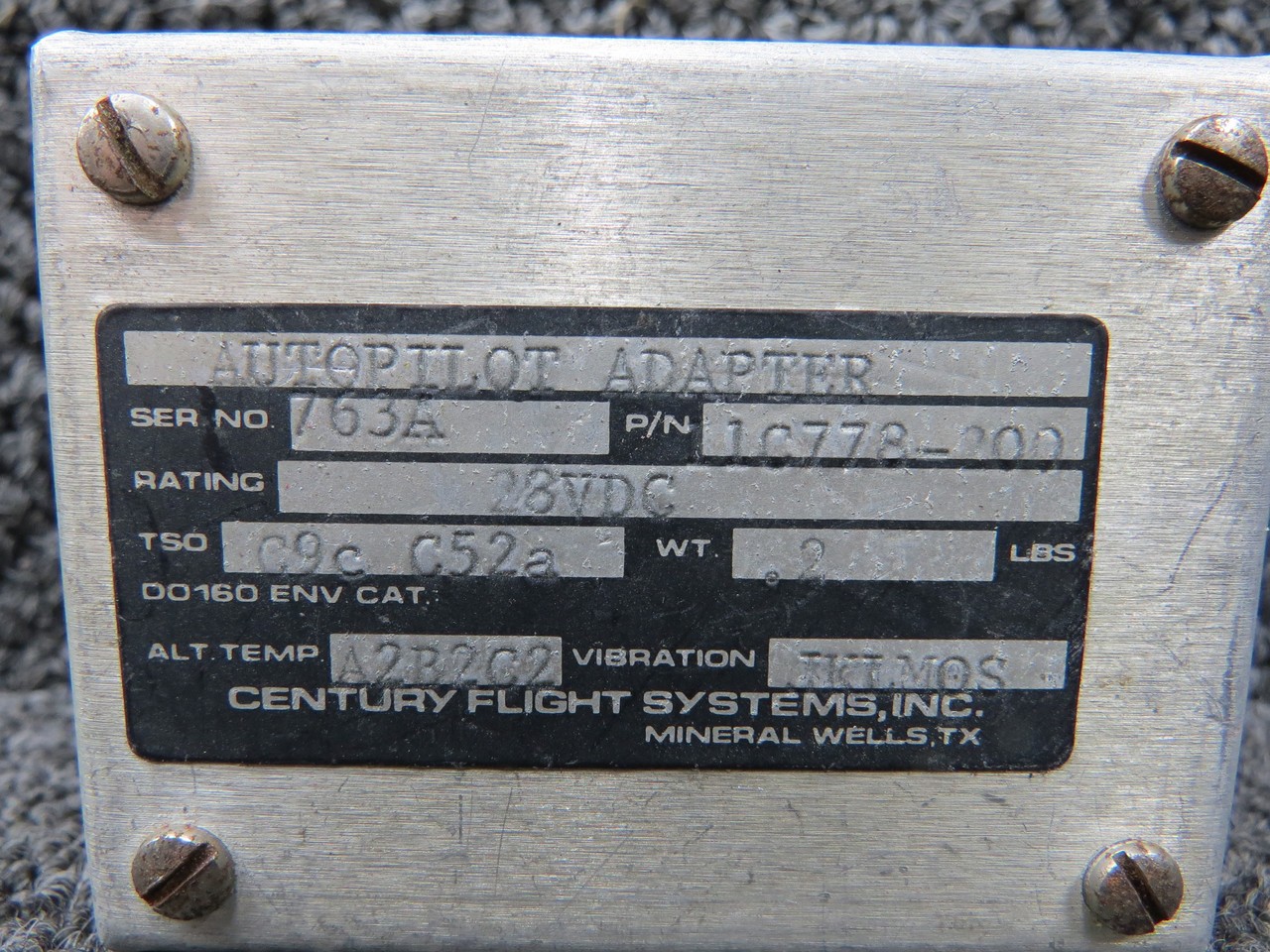 1C778-200 Century Flight Autopilot Adapter Unit (Volts: 28)