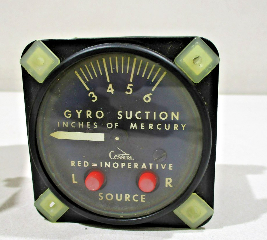 Airborne Mfg. Co. Gyro Suction Indicator Gauge Cessna Aviation S-1435N2 1G2-3