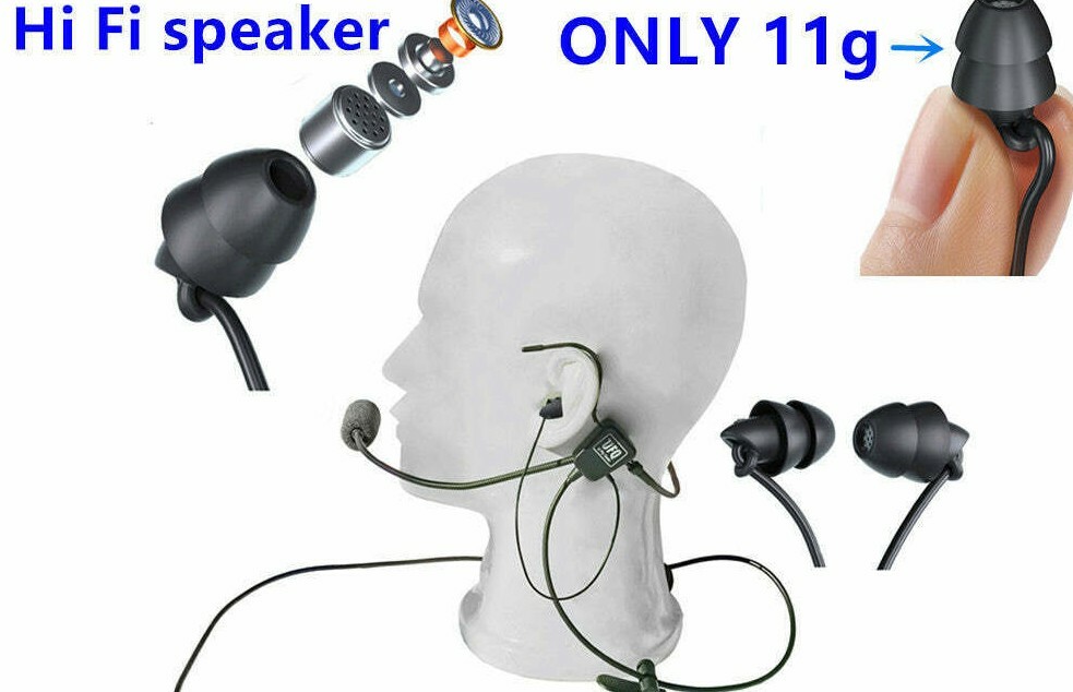 UFQ in-ear aviation headset UFQ L-1 Airbus XLR Plug FAST USA SHIPPING