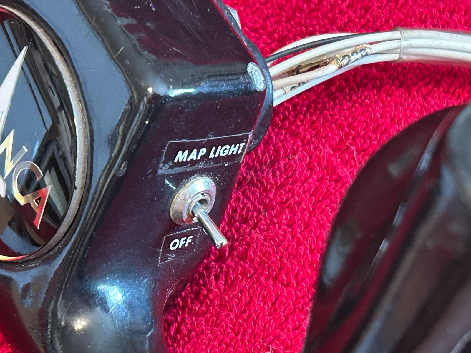 BELLANCA RAMSHORN YOKE CONTROL WHEEL WITH TRIM MIKE MAP LIGHT SWITCHES