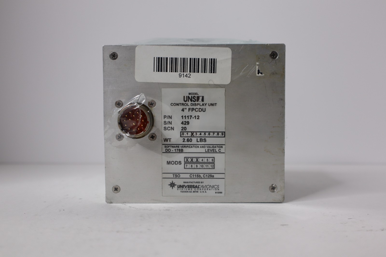 Universal Avionics UNS1 Control Display Unit 4″ FPCDU 1117-12