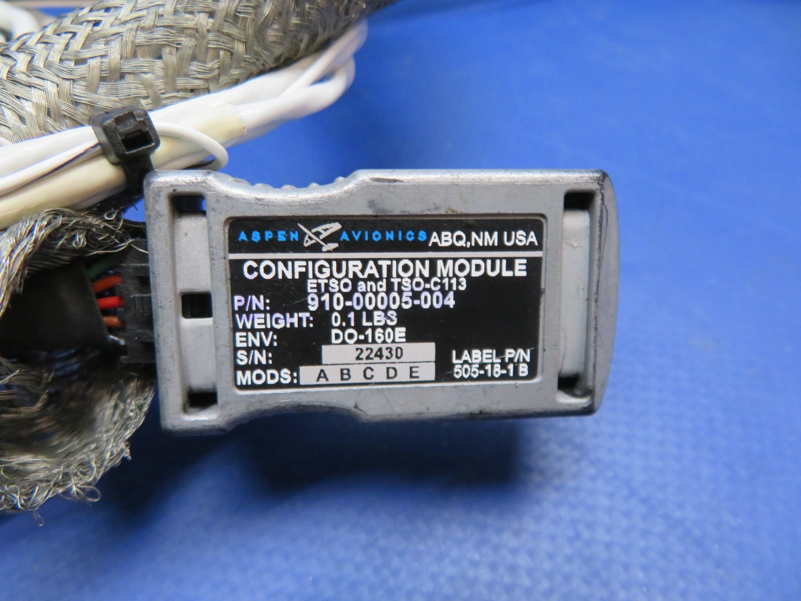Aspen EFD Connector Harness Configuration Model P/N 910-00005-004 (0626-820)