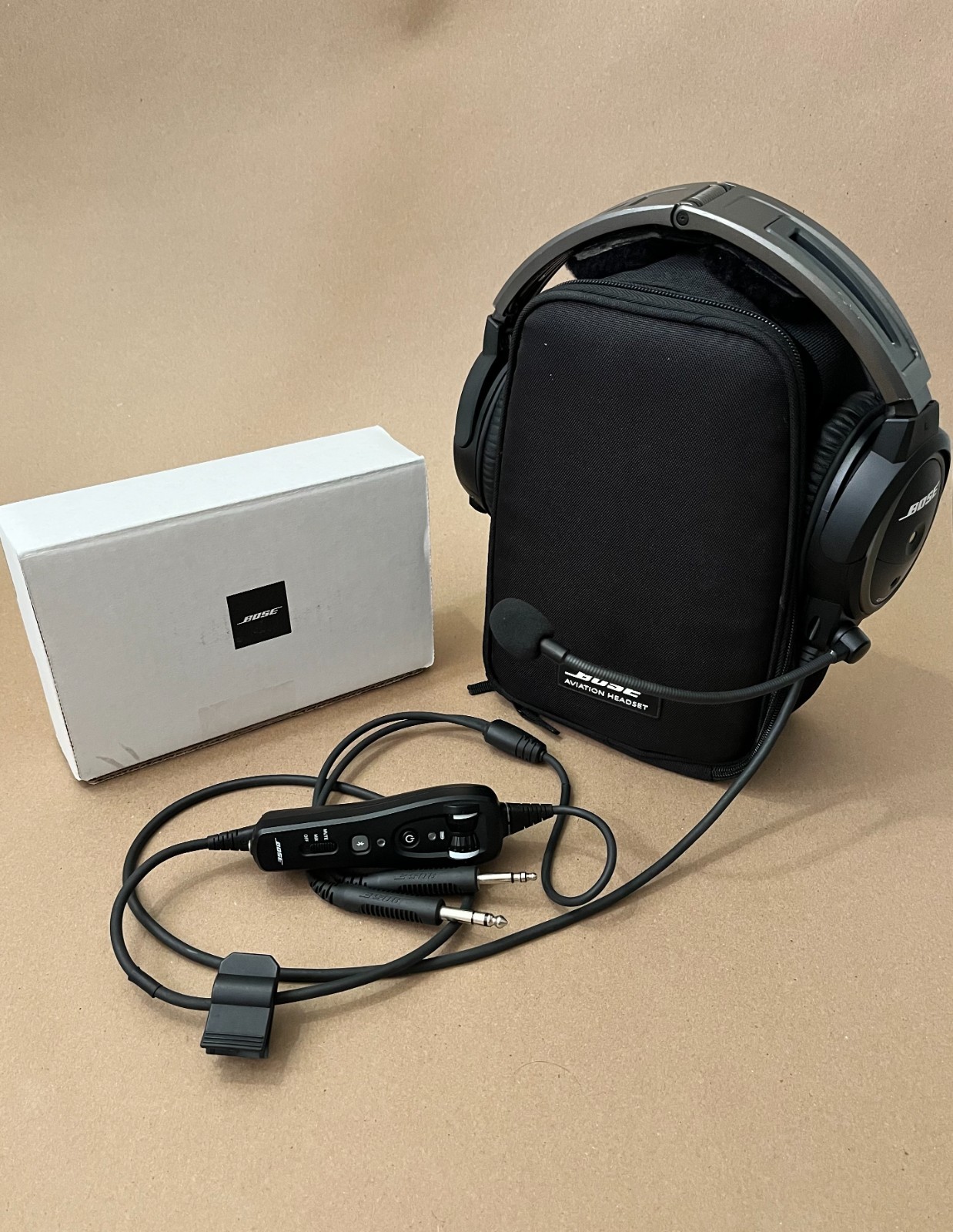 Bose A20 Aviation Headset with Bluetooth and Dual Plug Cable Black