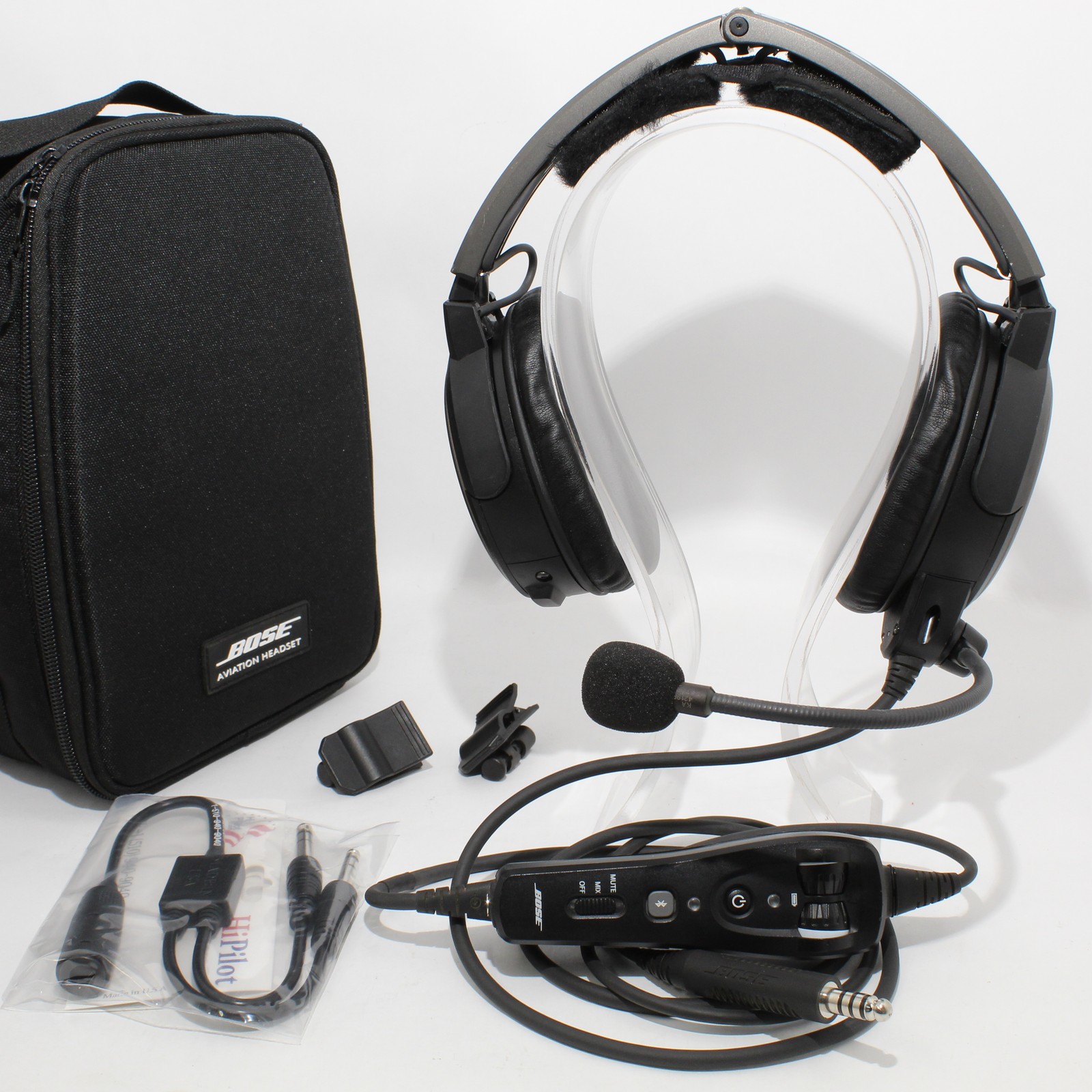 Very Good Bose A20 Bluetooth Headset – U-174 Plug w/ Dual GA Adapter BUNDLE