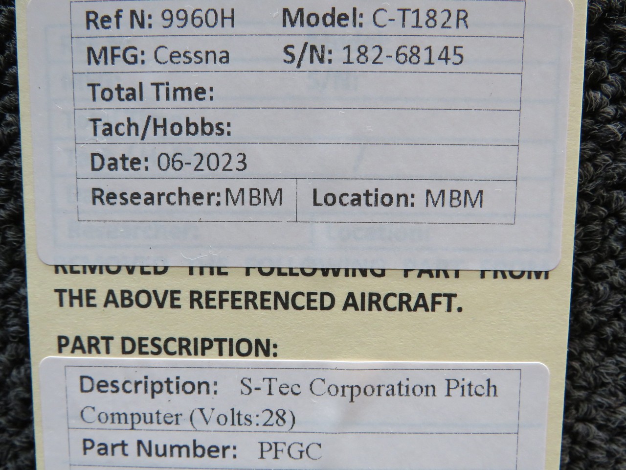 0110-2 S-Tec Corporation Pitch Computer (Volts:28)