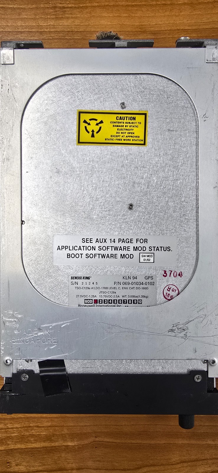 Bendix King KLN-94 Color IFR GPS Receiver 069-01034-0102 (Working when removed)
